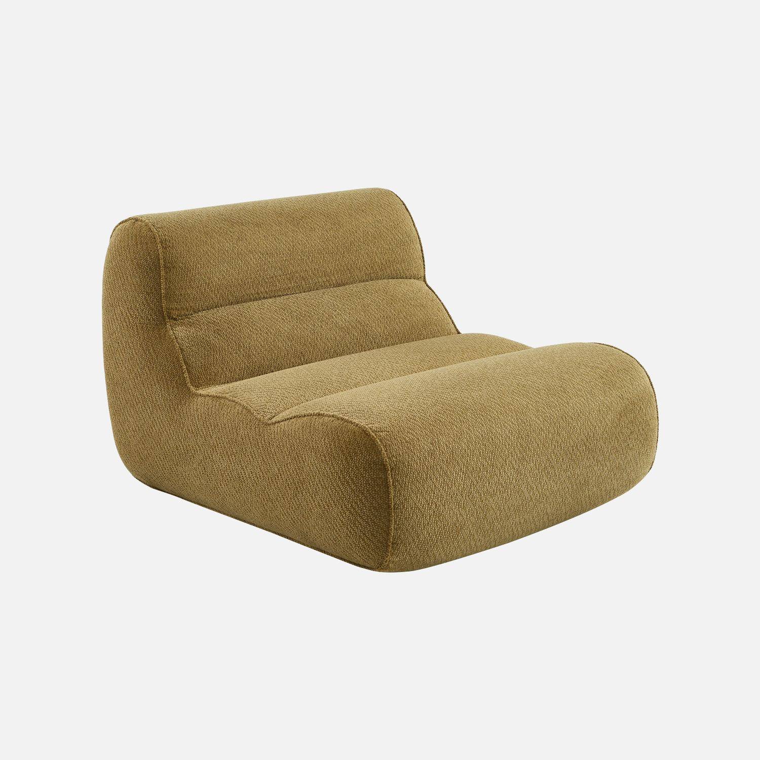 Chauffeuse tissu chenille 1 place vert olive - Dario,sweeek,Photo1