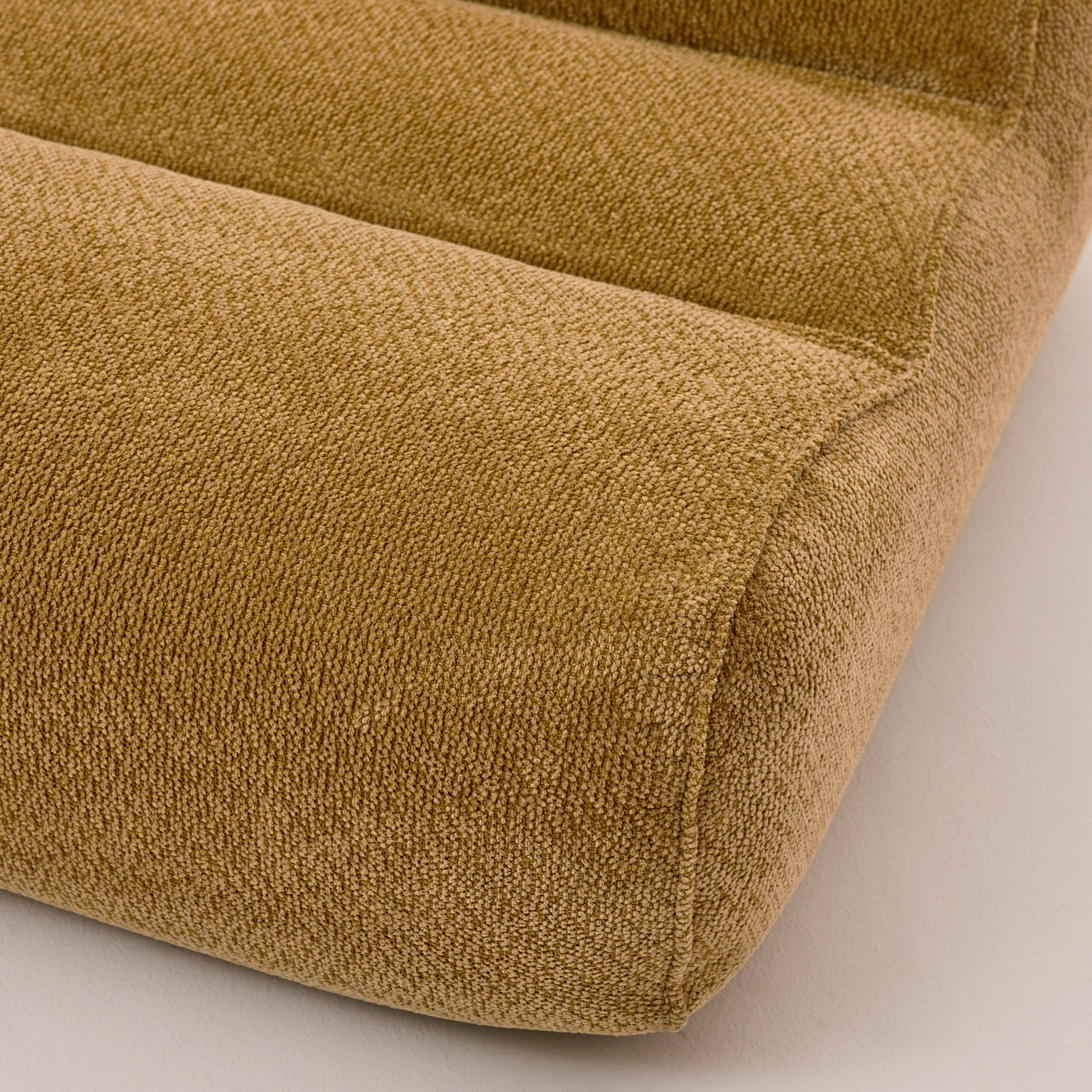 Sillón envasado al vacío de tela chenilla, Dario, Mostaza, 95x108x66 cm Photo4