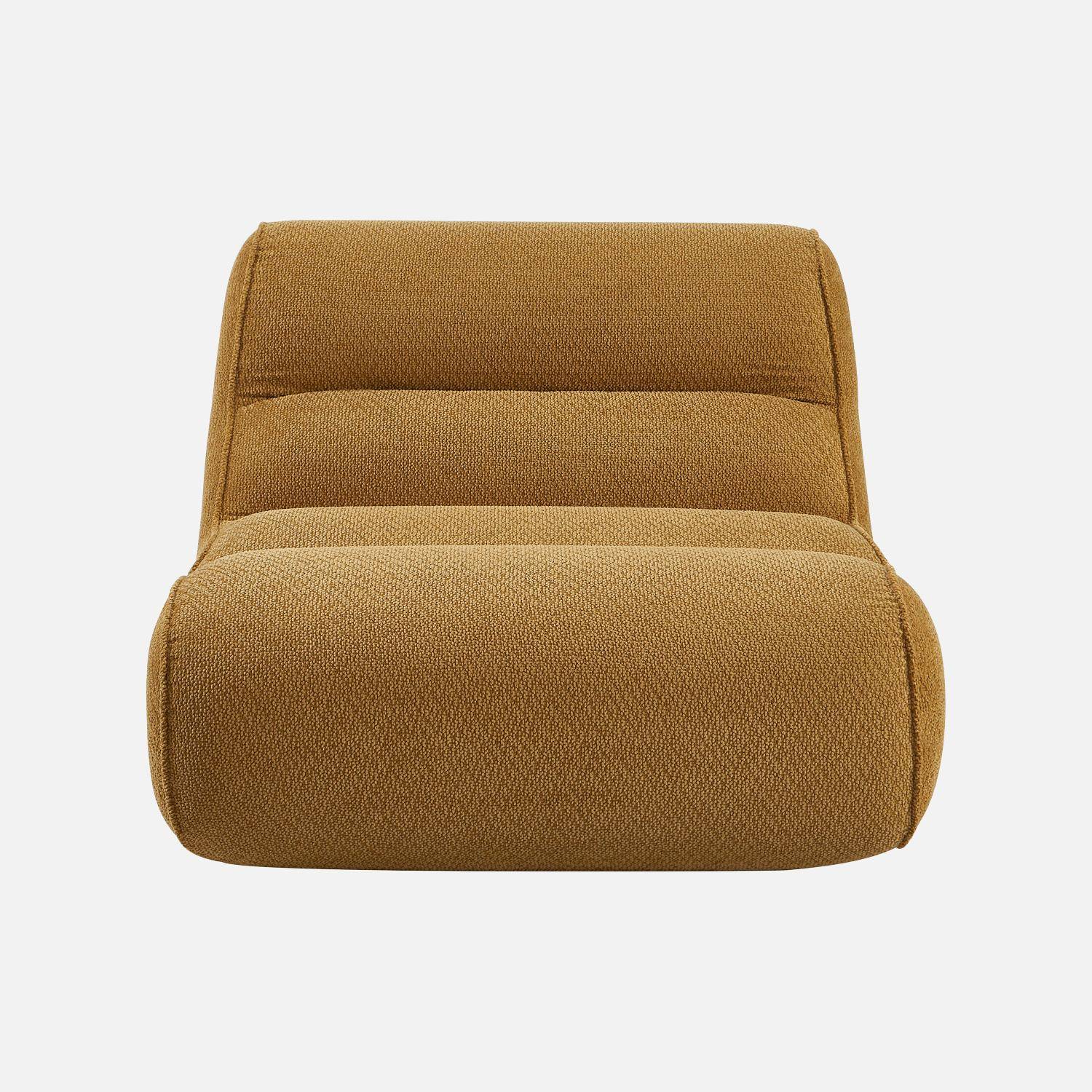 Chauffeuse tissu chenille 1 place moutarde - Dario Photo2