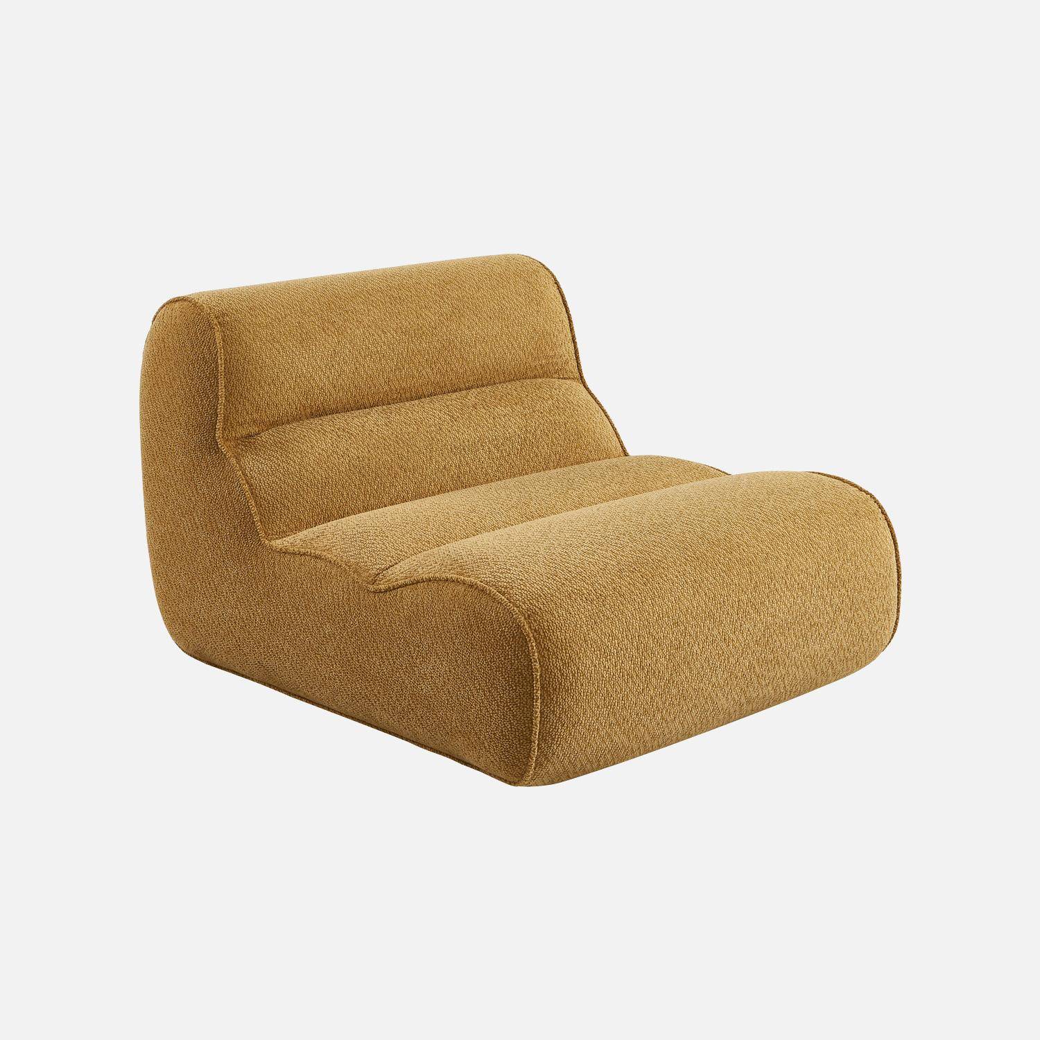 Chauffeuse tissu chenille 1 place moutarde - Dario Photo1