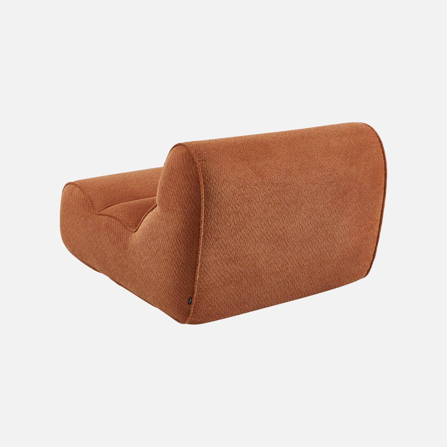 Chauffeuse tissu chenille 1 place terracotta - Dario Photo4