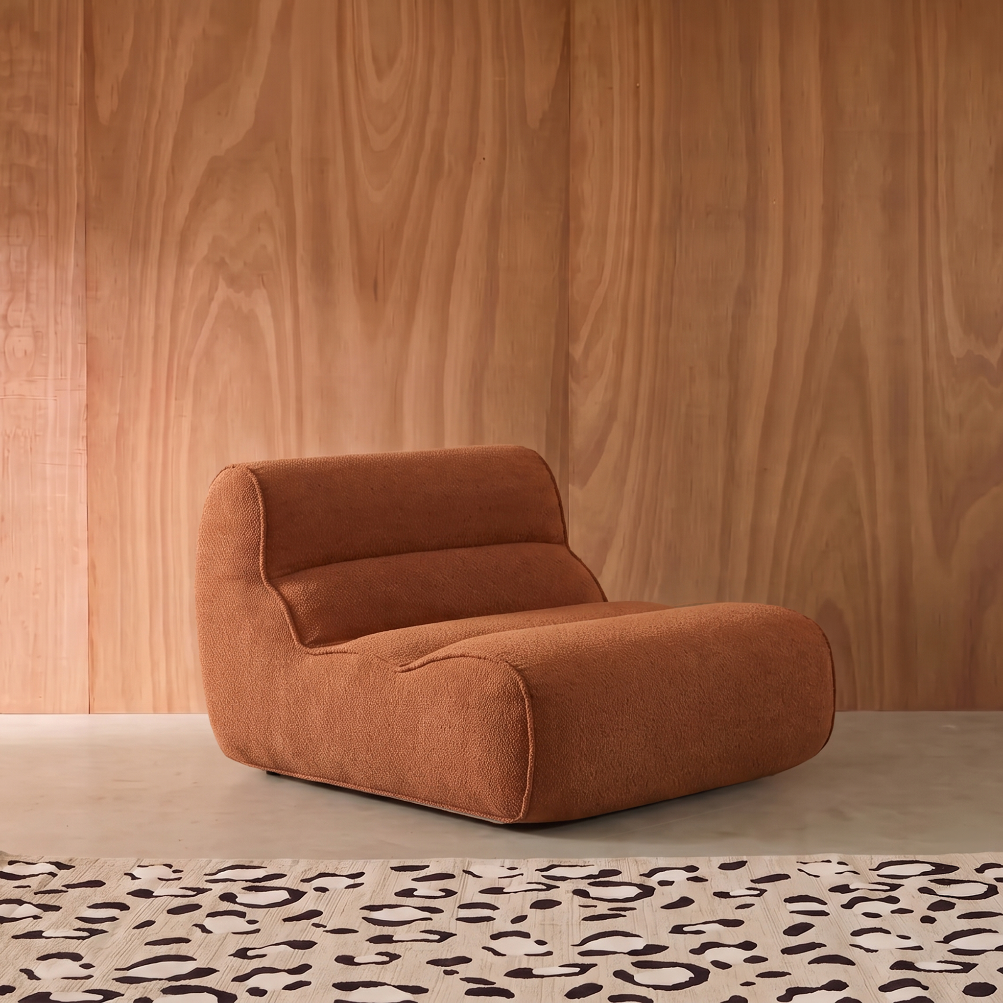 Sessel mit Chenille-Bezug 1-Sitzer terrakotta - Dario Photo1
