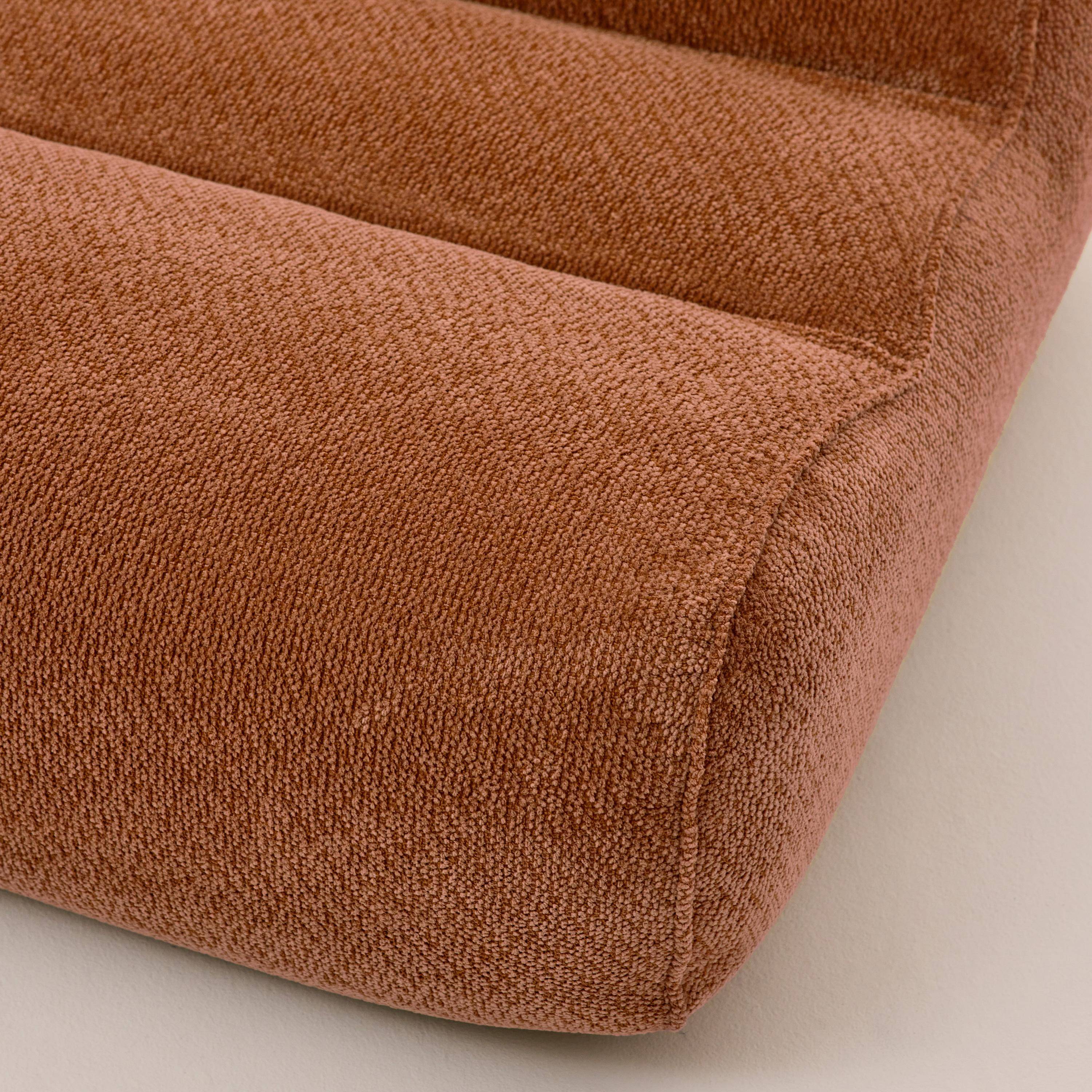 Chauffeuse tissu chenille 1 place terracotta - Dario Photo4