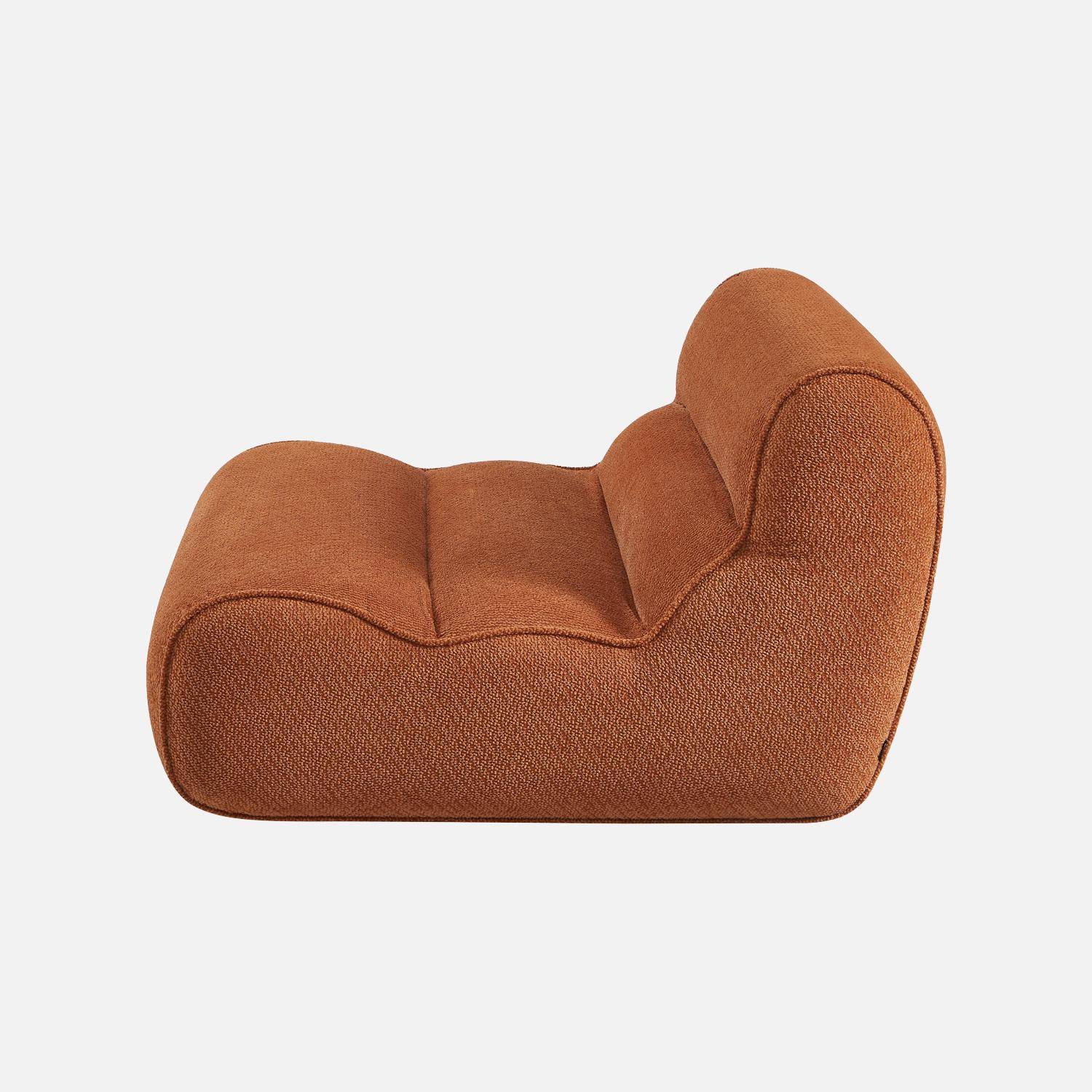 Chauffeuse tissu chenille 1 place terracotta - Dario Photo3