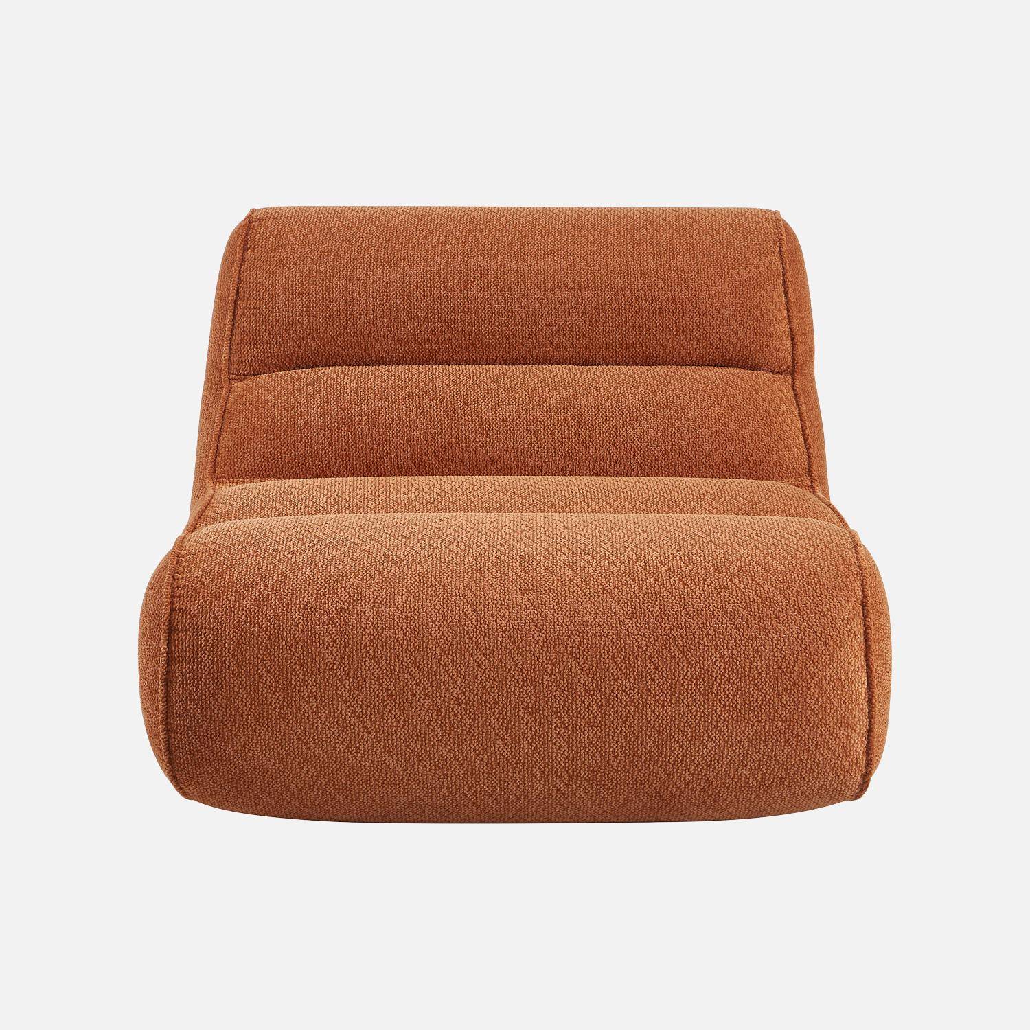 Chauffeuse tissu chenille 1 place terracotta - Dario Photo2