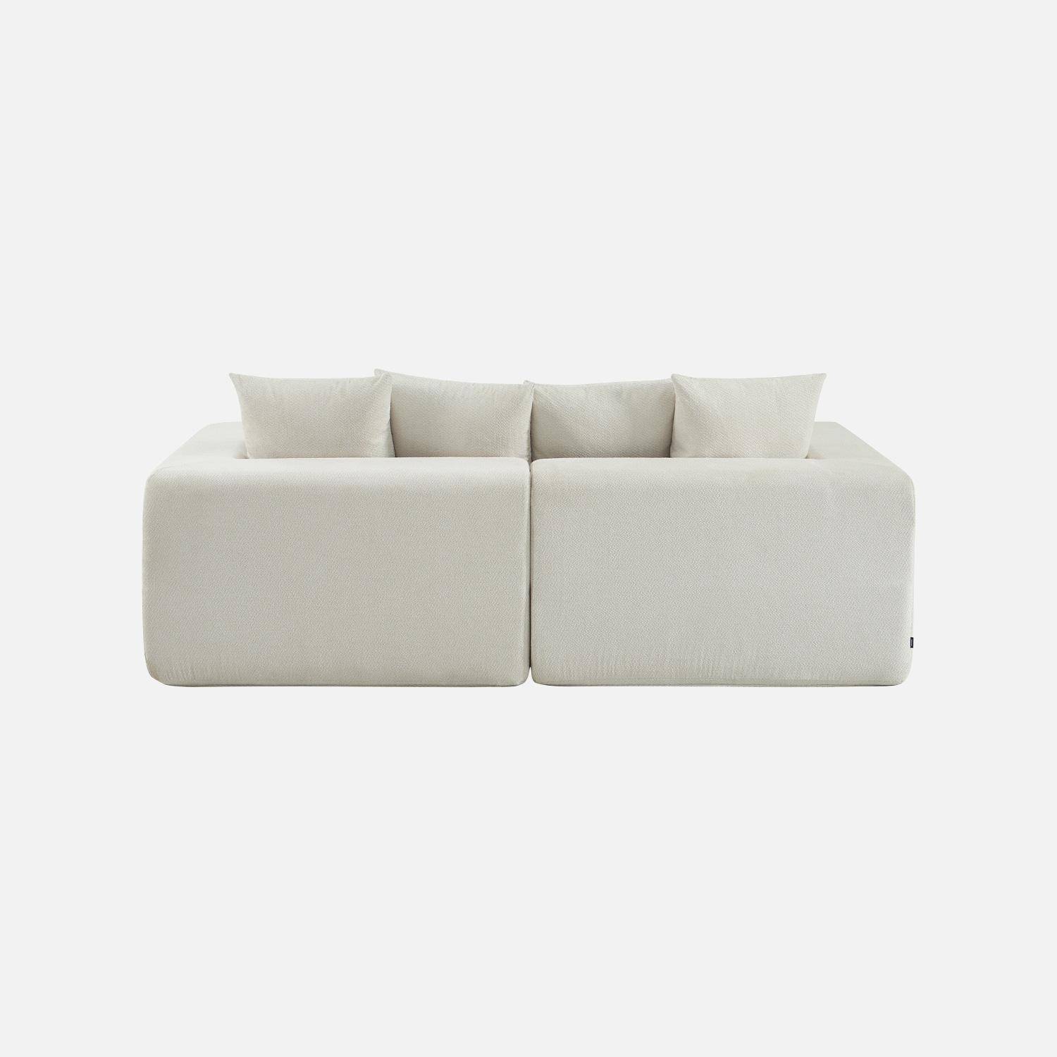 Modulaire 2-zits bank van chenille stof wit - Movi Photo3