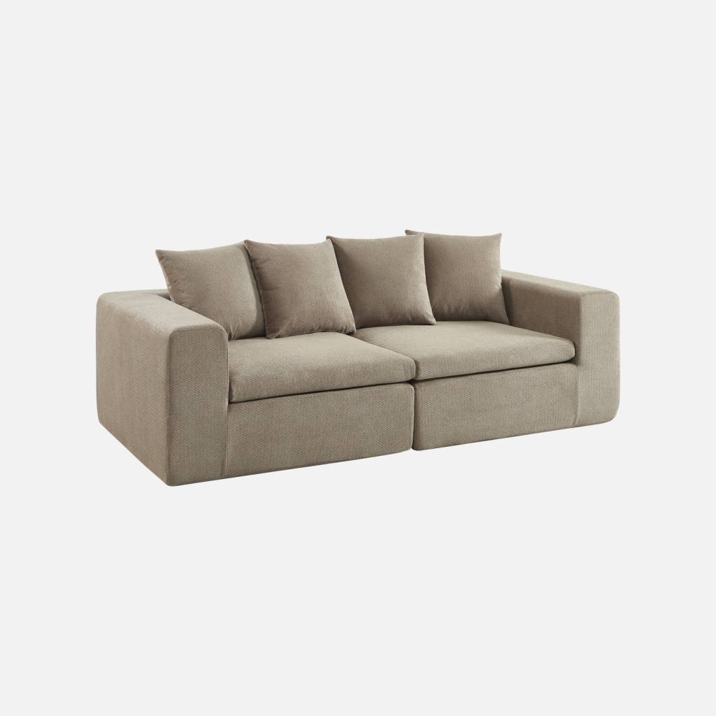 Modulaire zetel 2-zits chenille stof donkerbeige