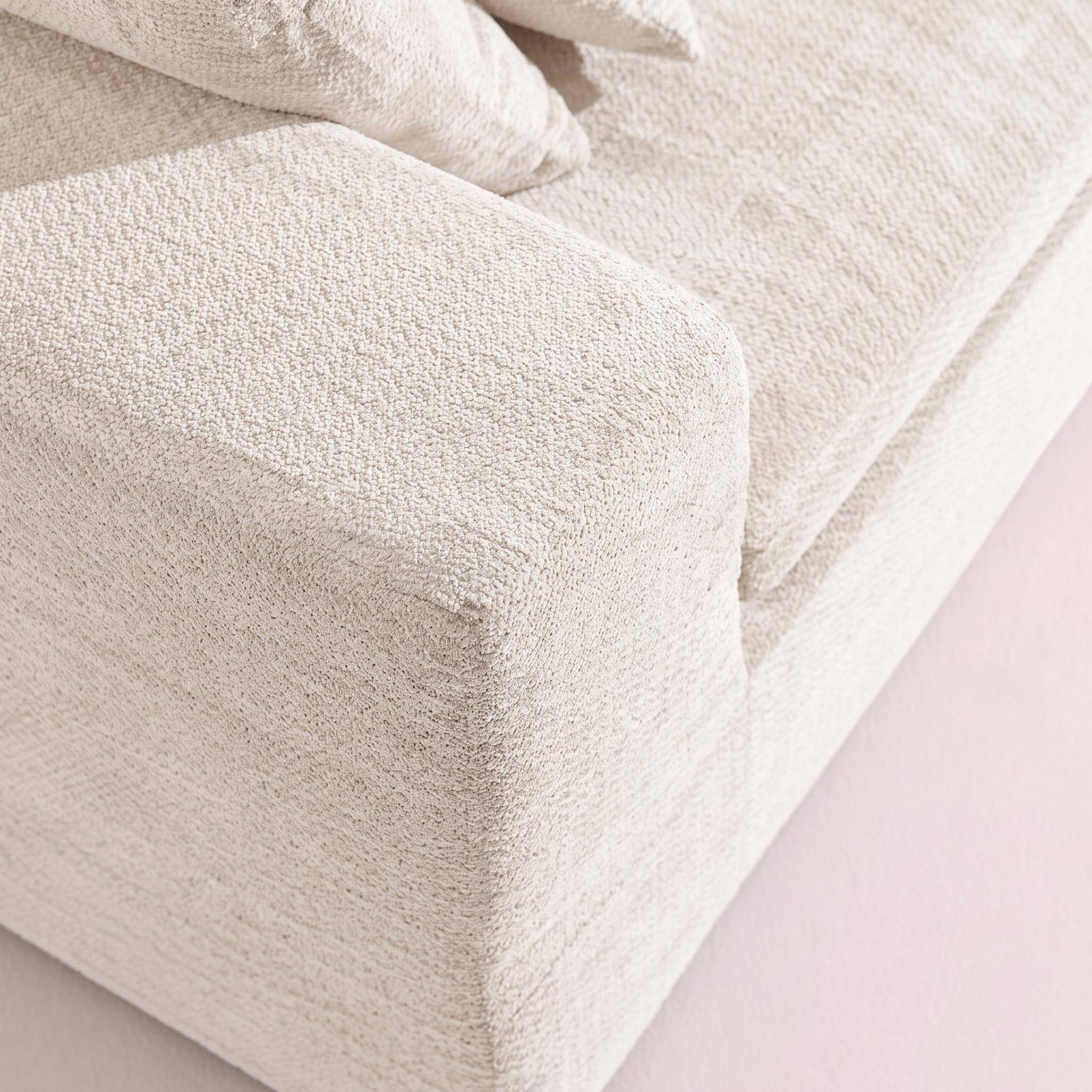 Fauteuil 1-zits loungestoel voor modulaire bank in chenille stof wit - Movi Photo4
