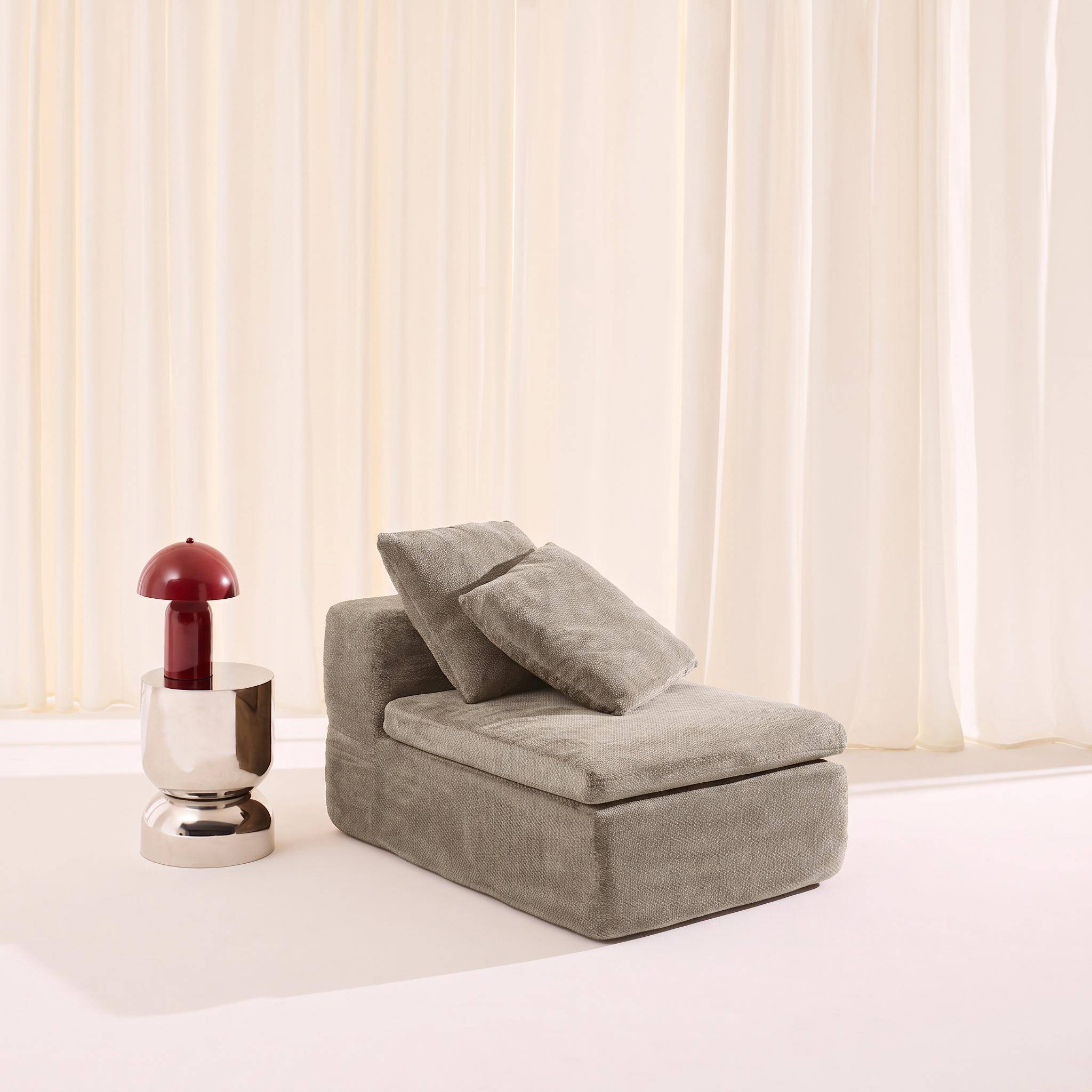 Módulo para sofá envasado al vacío modular de tela chenilla, Movi, Beige oscuro, 76x110x62 cm Photo1