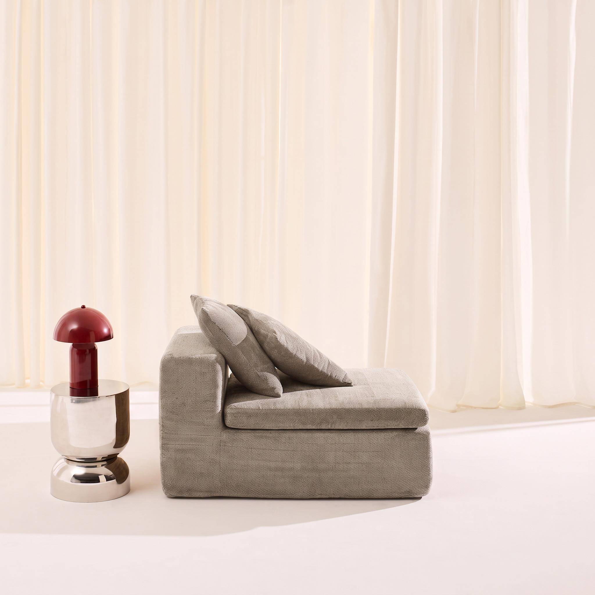 Módulo para sofá envasado al vacío modular de tela chenilla, Movi, Beige oscuro, 76x110x62 cm,sweeek,Photo2