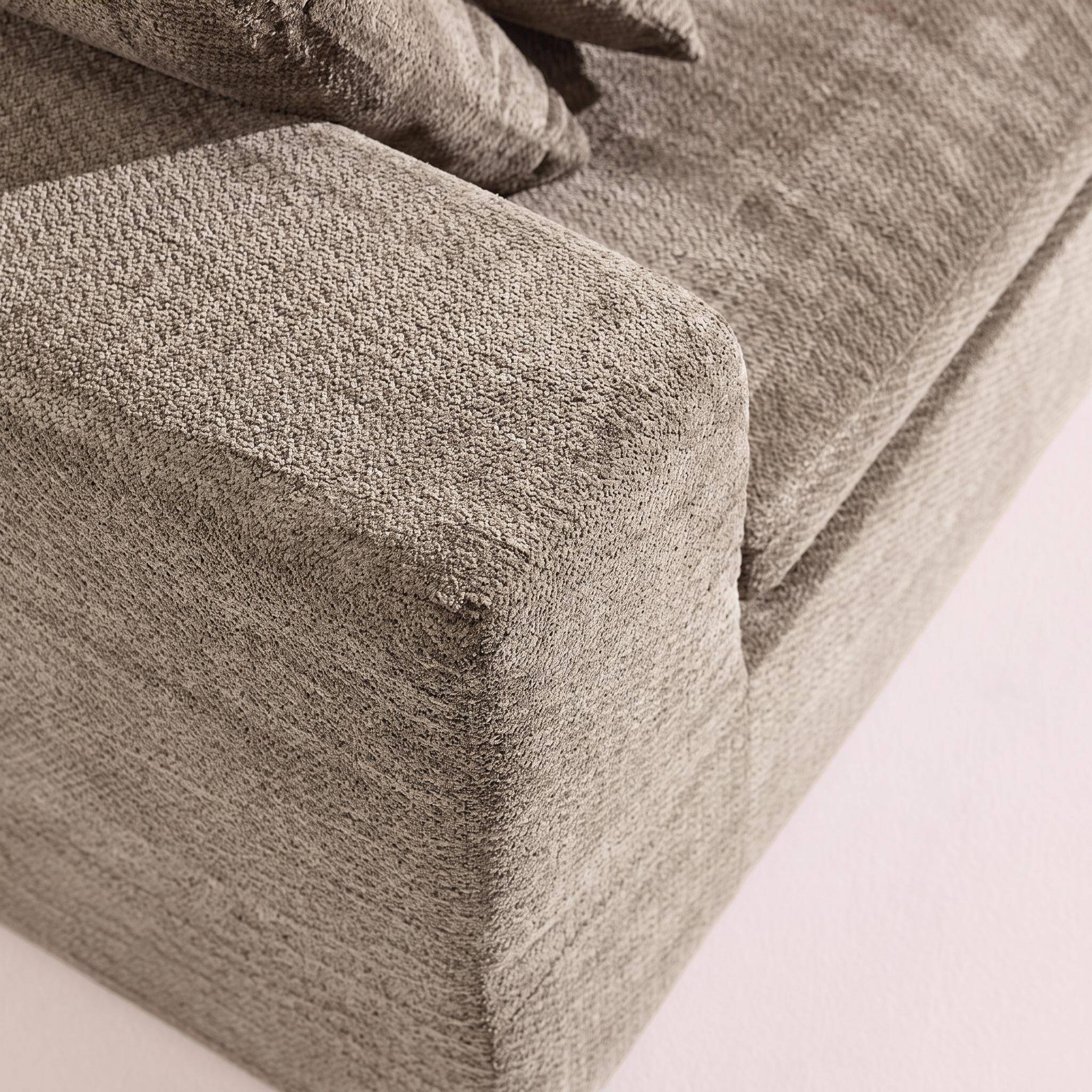 Módulo para sofá envasado al vacío modular de tela chenilla, Movi, Beige oscuro, 76x110x62 cm Photo3