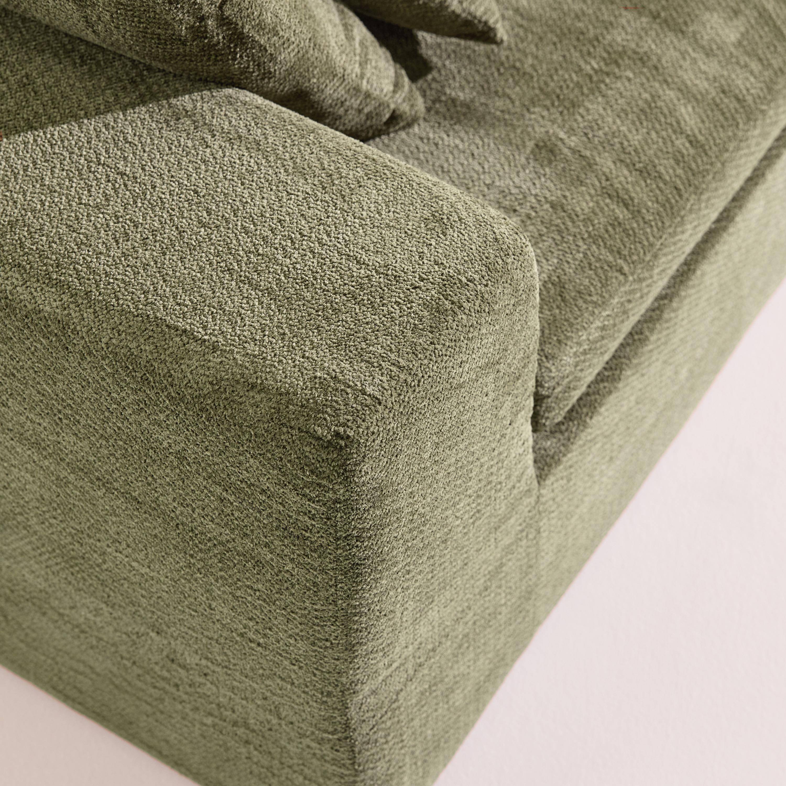 Fauteuil 1-zits loungestoel voor modulaire bank in chenille stof groen - Movi Photo4