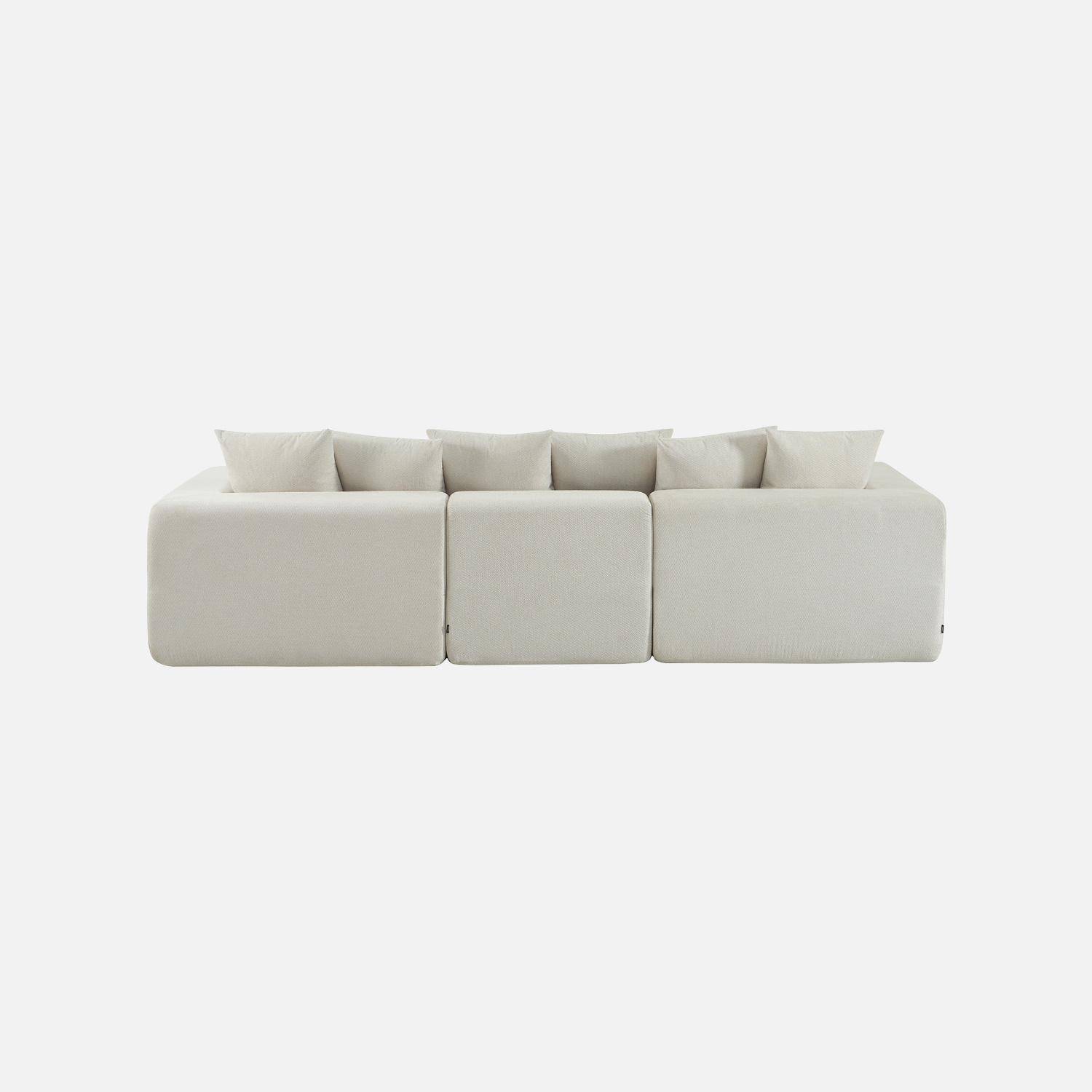 Modulaire 3-zits bank van chenille stof wit - Movi Photo3