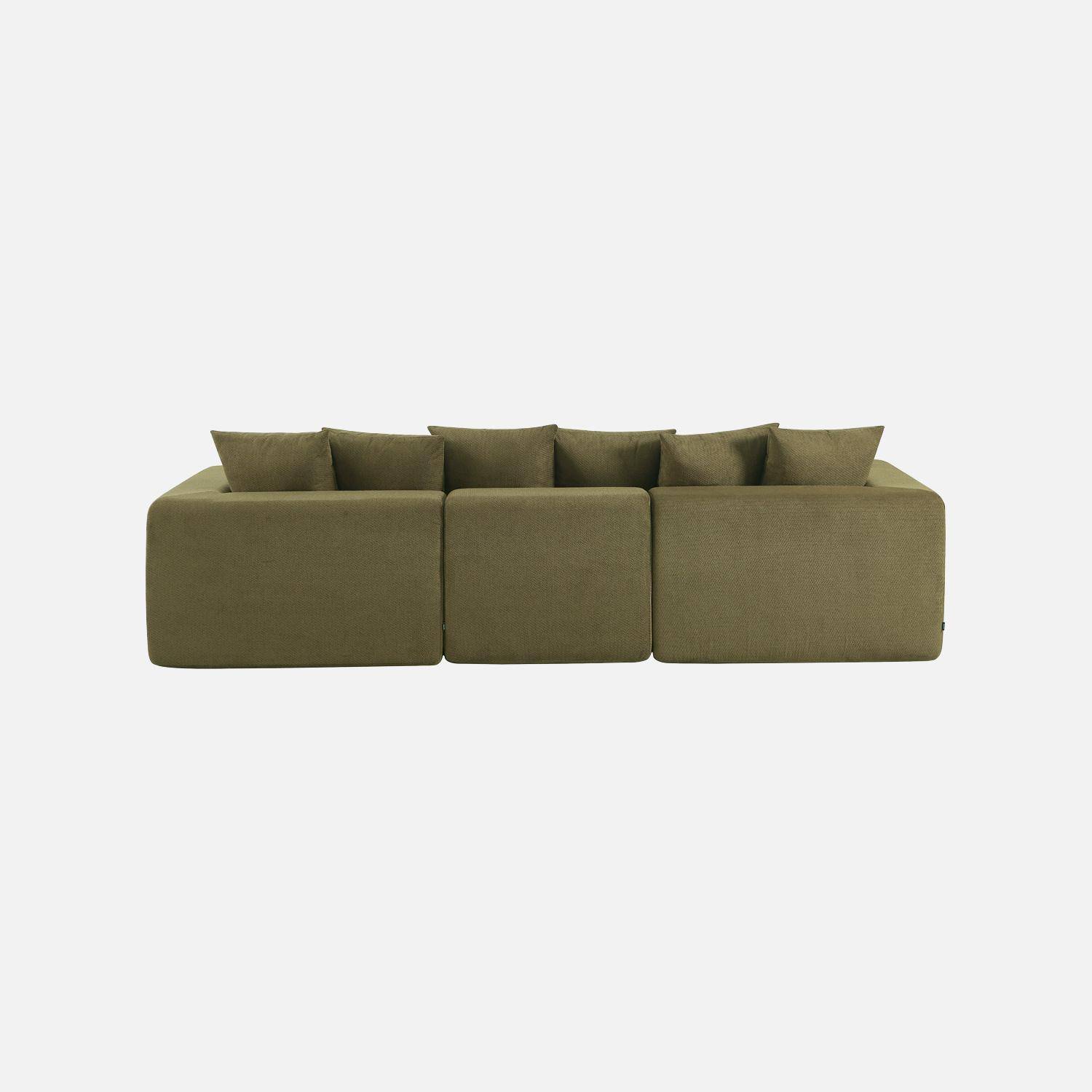 Modulaire 3-zits zetel van chenille stof groen - Movi Photo3