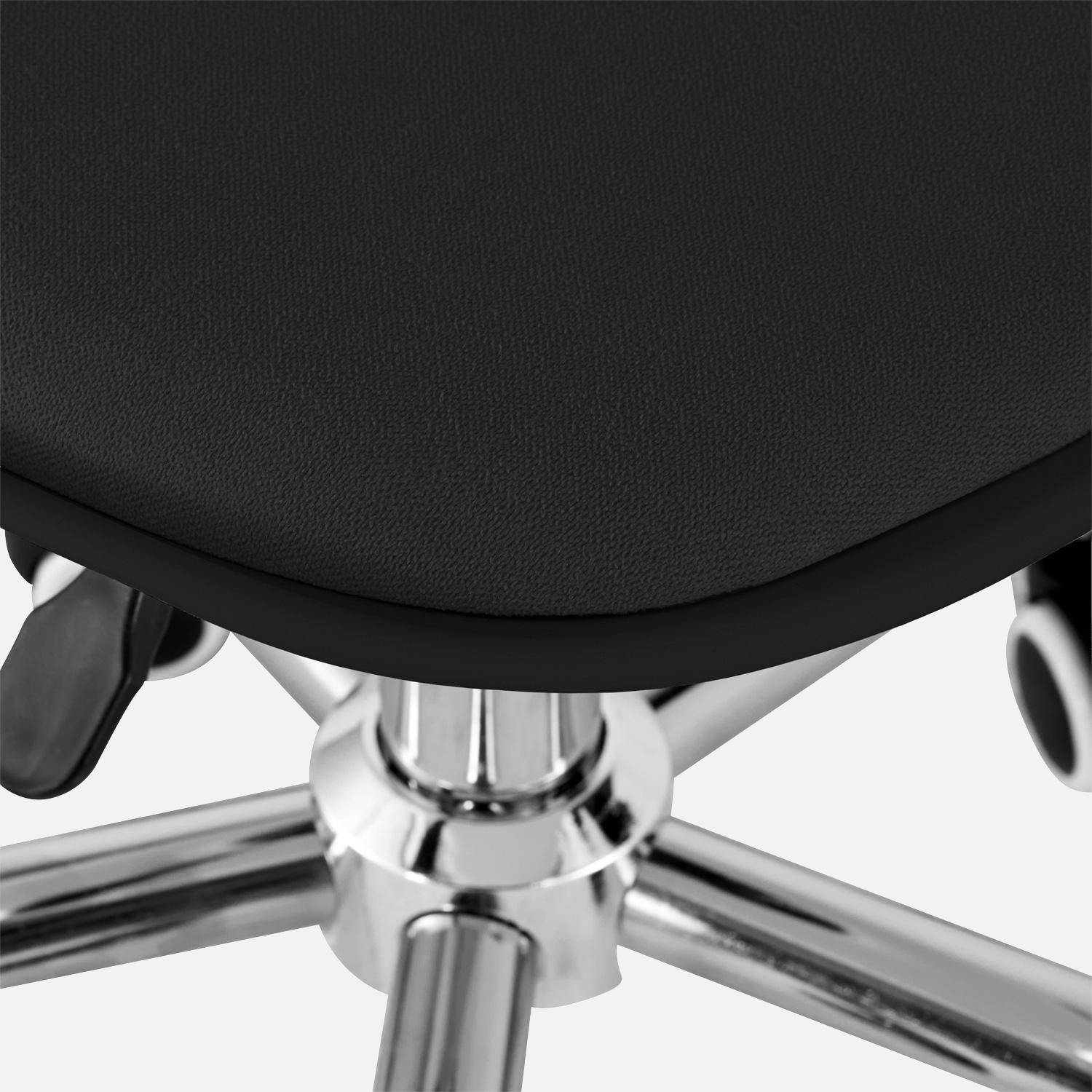 Chaise de bureau enfant à roulettes ajustable piètement chromé noir - Manel Photo6