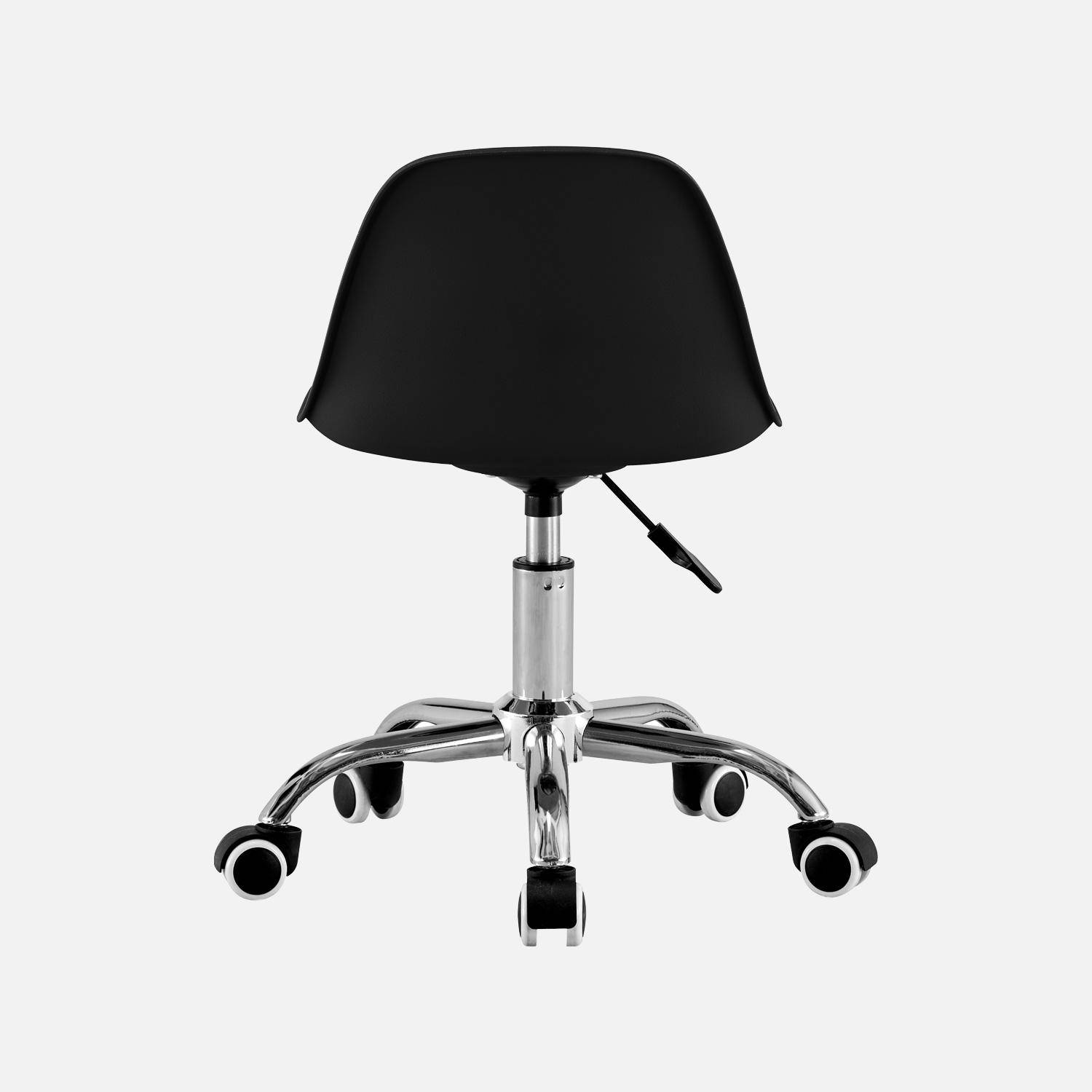 Chaise de bureau enfant à roulettes ajustable piètement chromé noir - Manel,sweeek,Photo4