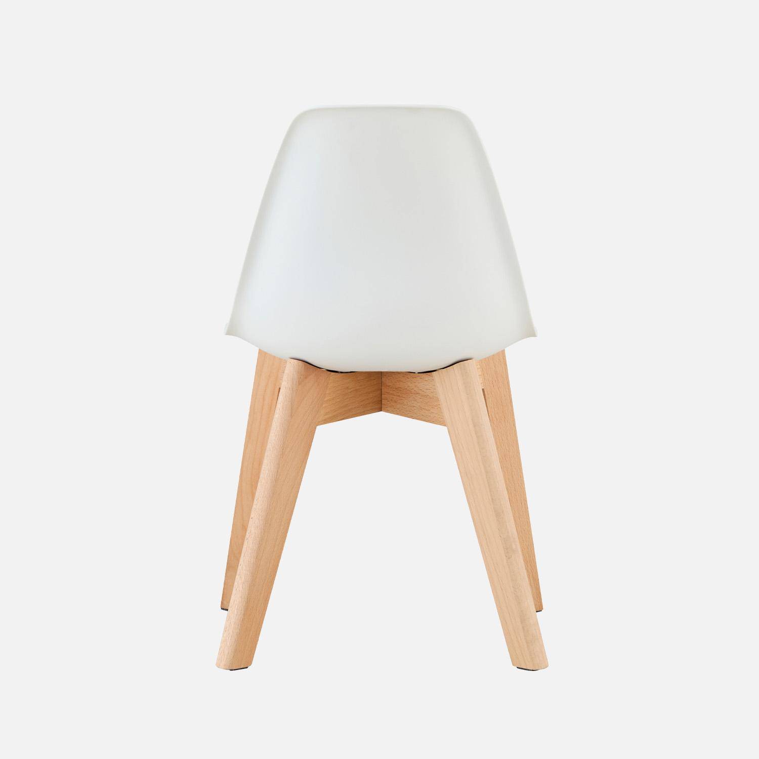 Silla escandinava infantil de madera de haya, set de 2 Blanco - 31x36x55 cm,sweeek,Photo3