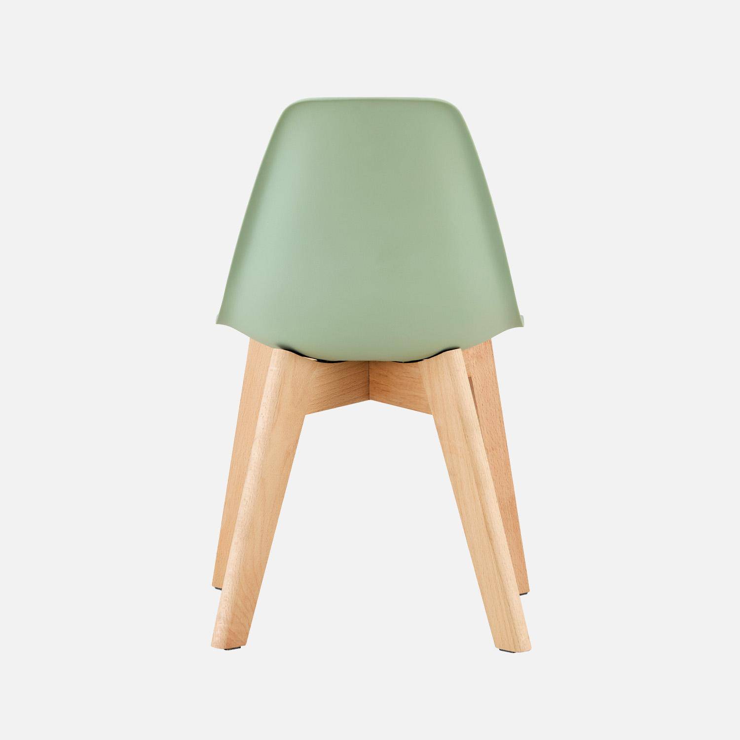 Silla escandinava infantil de madera de haya, set de 2 Verde claro - 31x36x55 cm,sweeek,Photo3