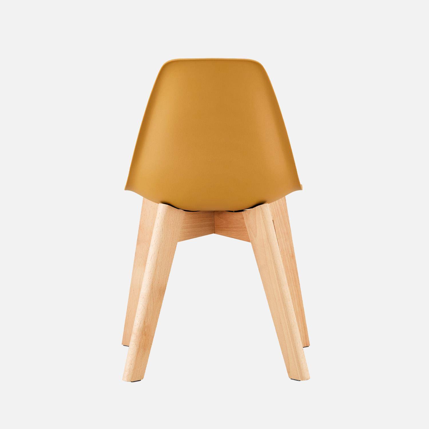 Silla escandinava infantil de madera de haya, set de 2 Mostaza - 31x36x55 cm,sweeek,Photo3