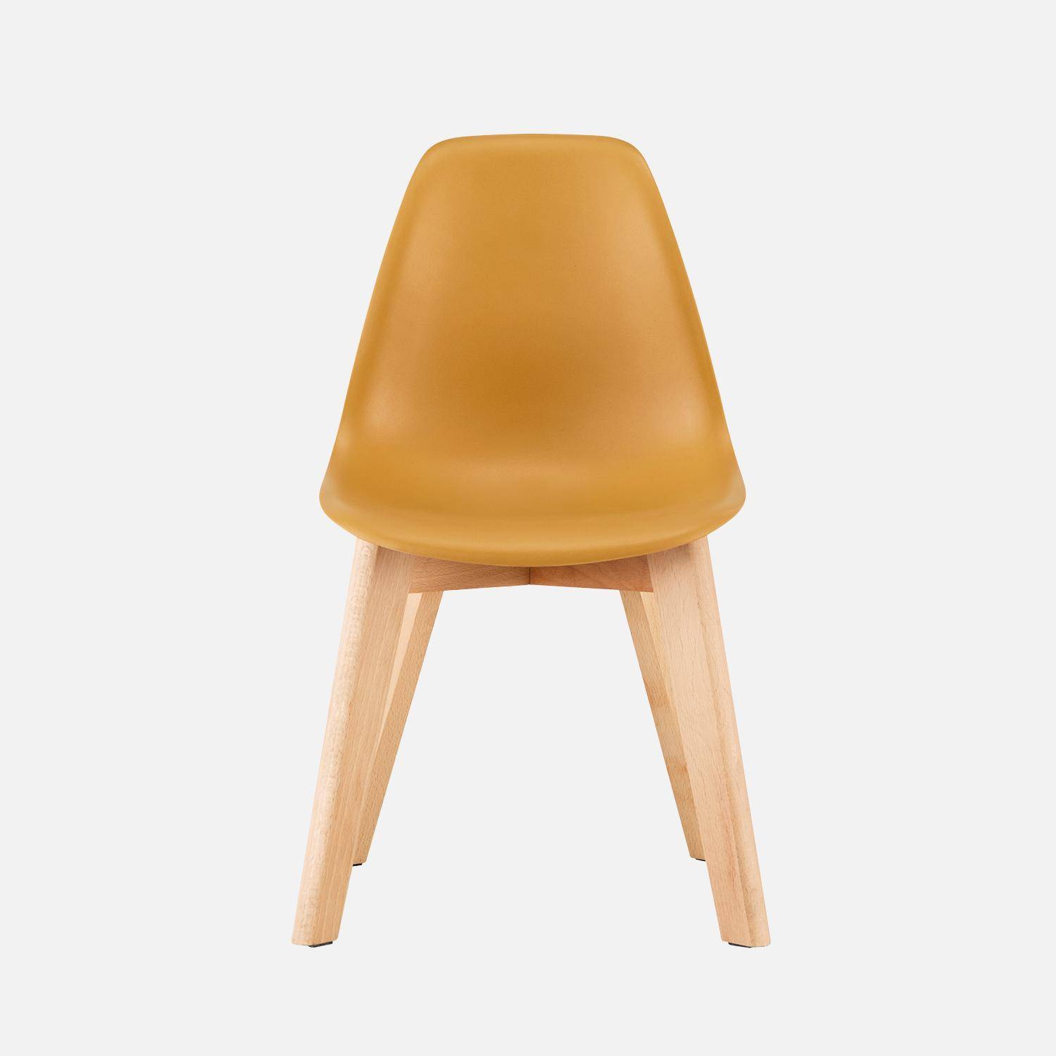 Silla escandinava infantil de madera de haya, set de 2 Mostaza - 31x36x55 cm Photo2