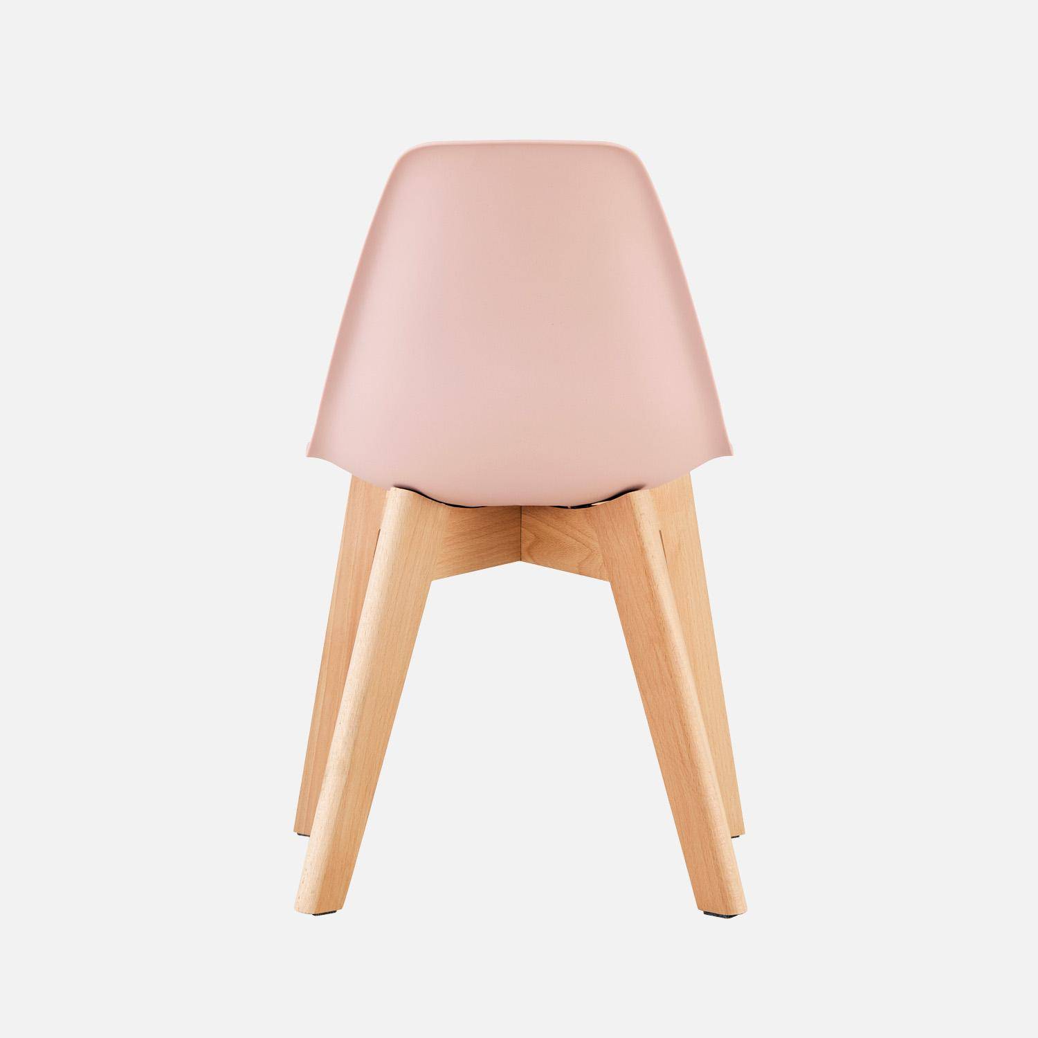 Silla escandinava infantil de madera de haya, set de 2 Rosa pálido - 31x36x55 cm Photo3