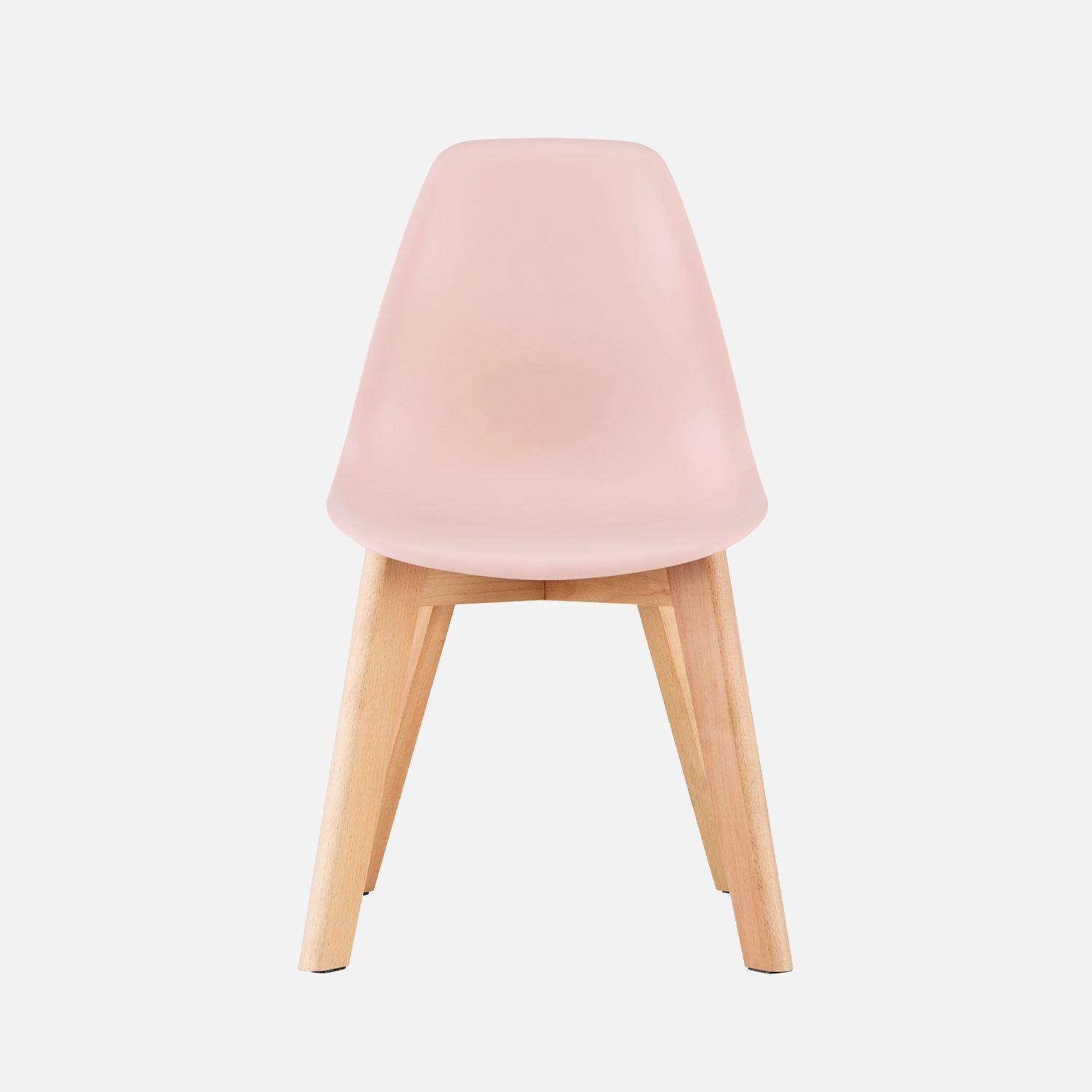 Silla escandinava infantil de madera de haya, set de 2 Rosa pálido - 31x36x55 cm Photo2