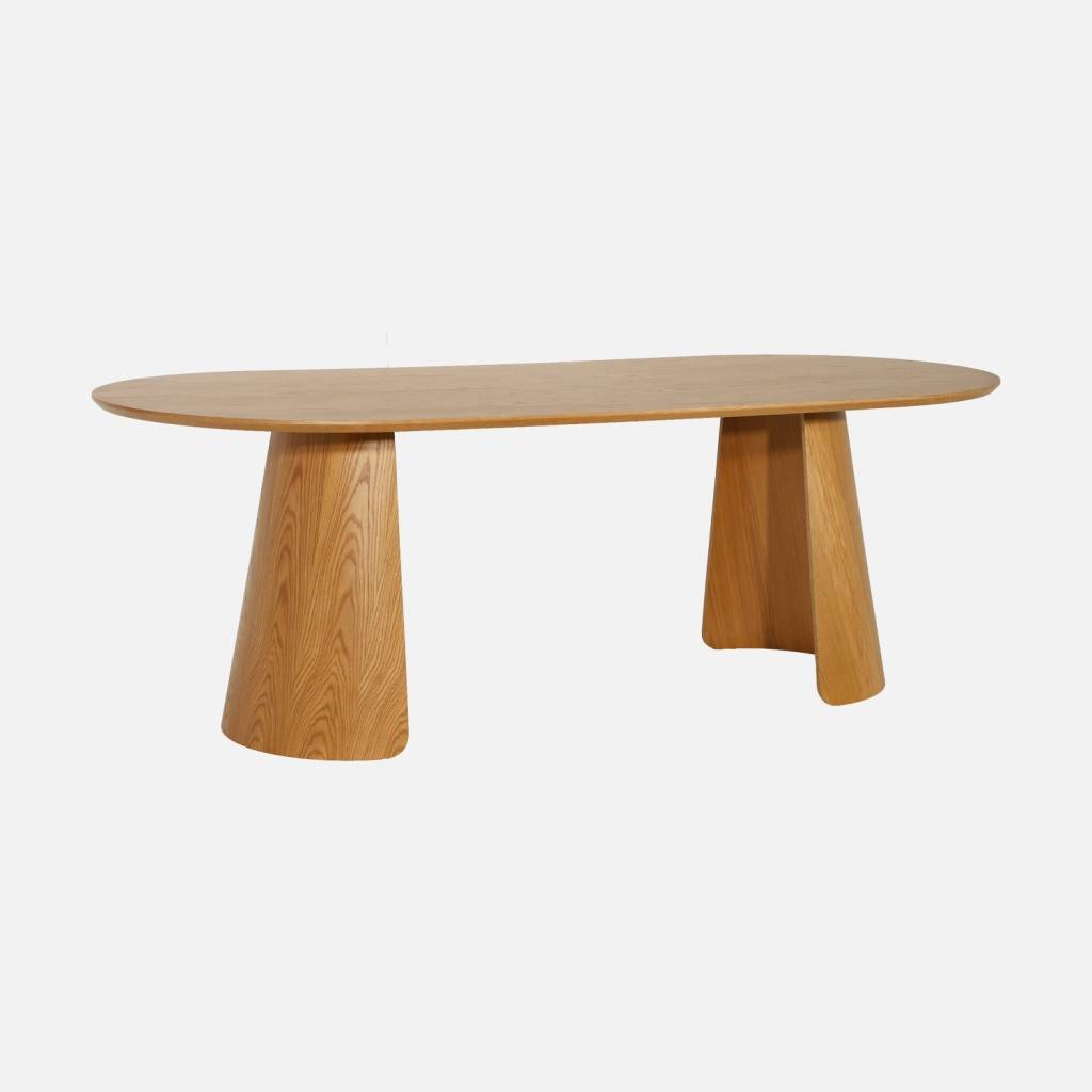 Oblong dining table 220 cm wood decor oak