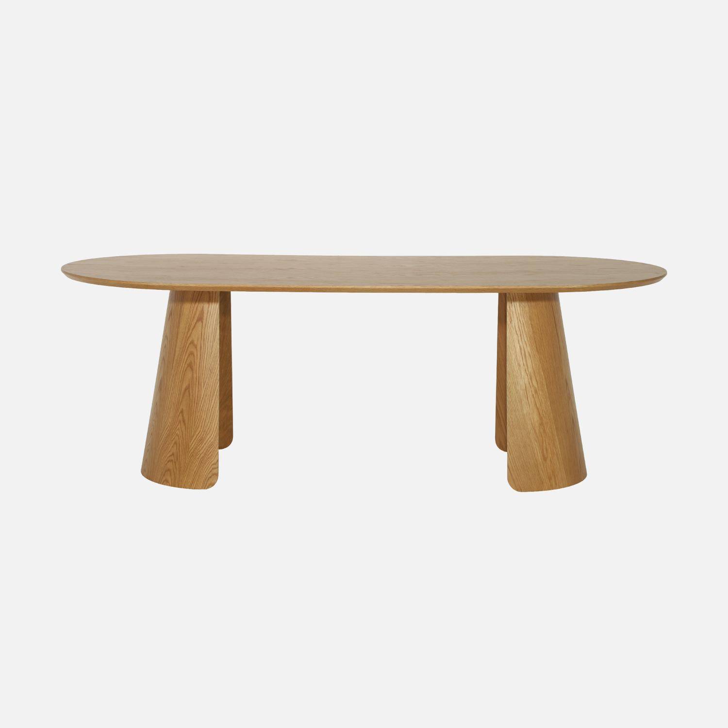 Ovaler Esstisch für 8 Personen mit Holzdekor eichenfarben 120cm - Mathilde Photo4