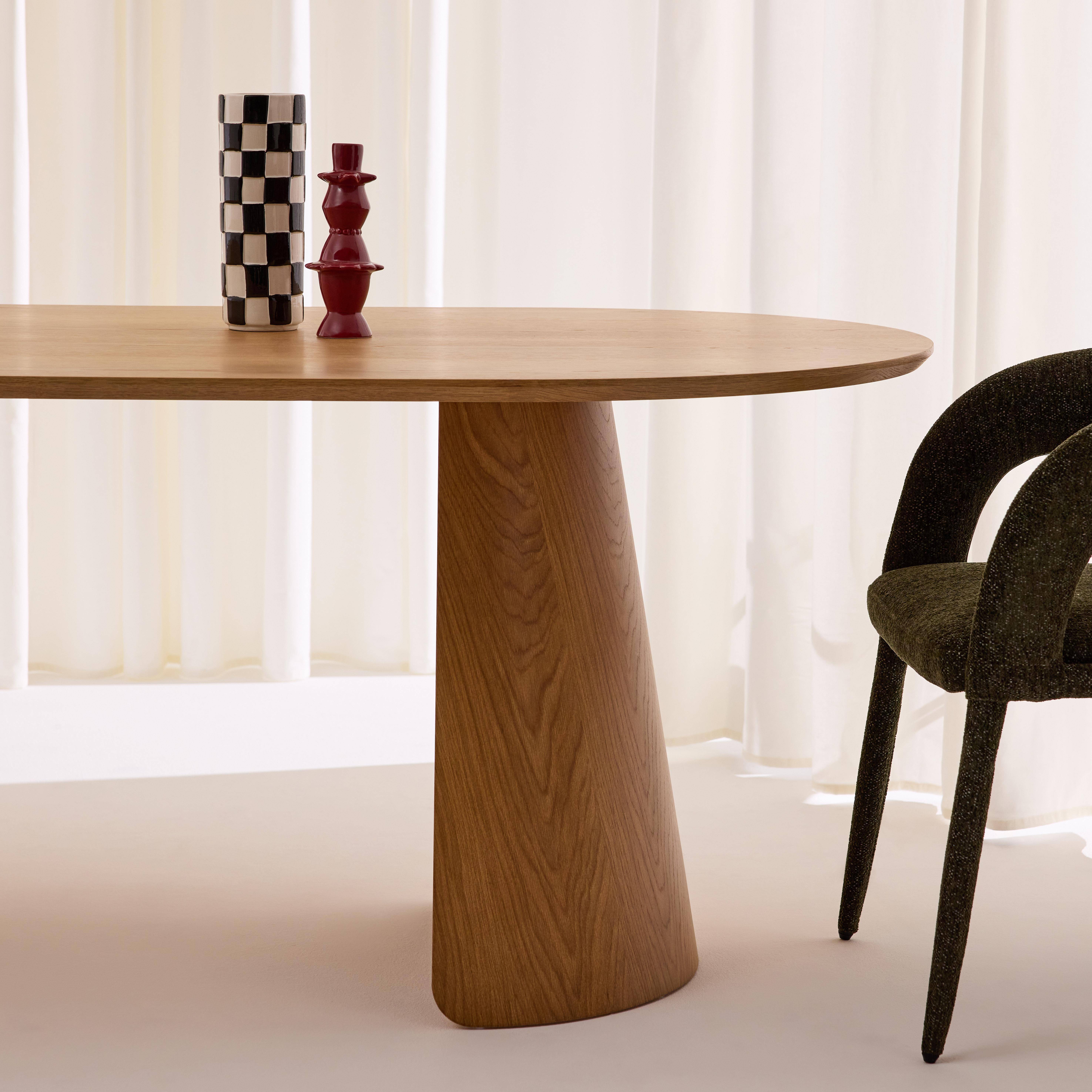 Ovaler Esstisch für 8 Personen mit Holzdekor eichenfarben 120cm - Mathilde Photo3
