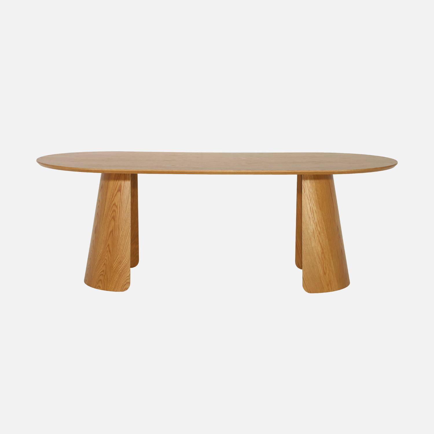 Oblong dining table for 8 people wood decor oak 220x100x76 cm - Mathilde,sweeek,Photo3