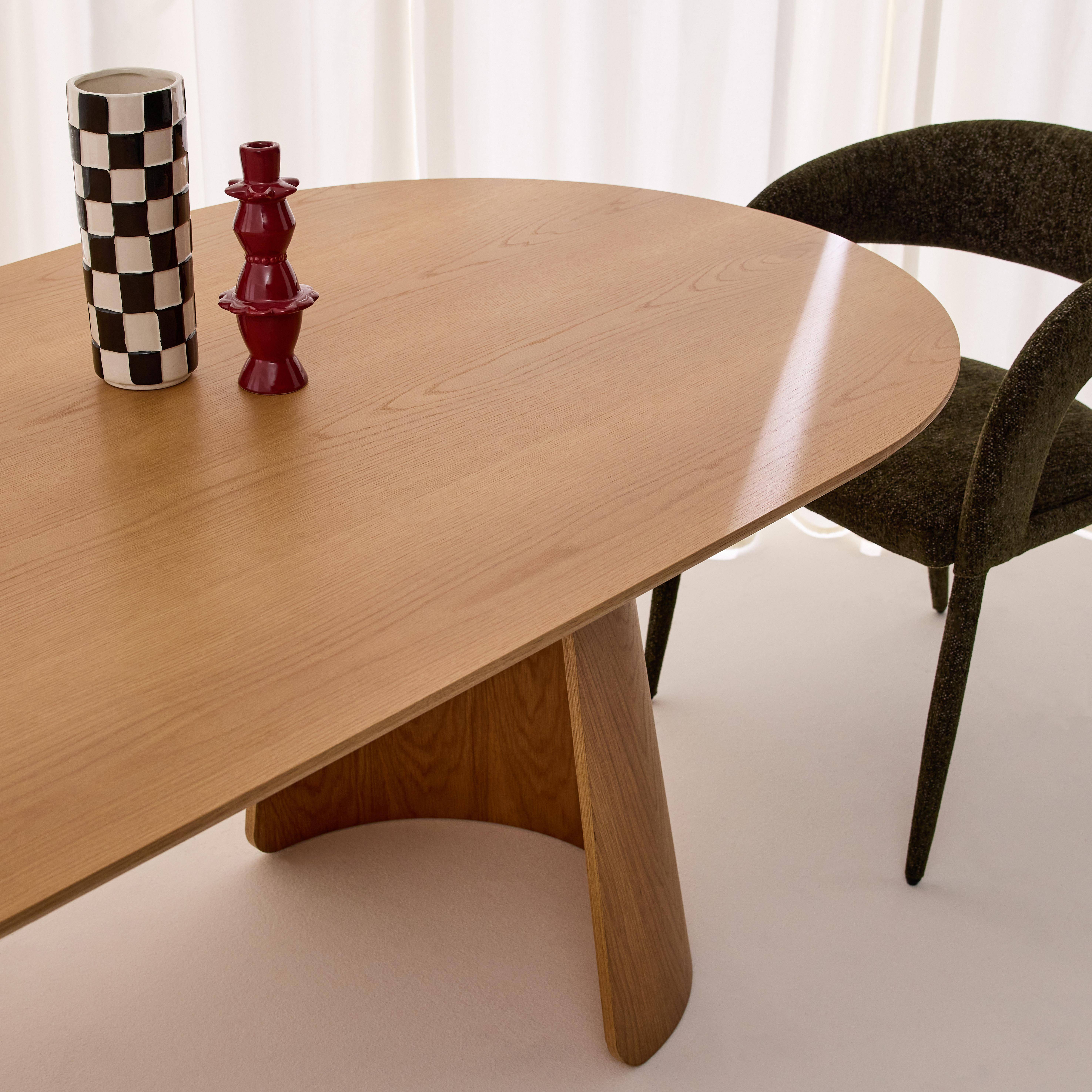 Ovaler Esstisch für 8 Personen mit Holzdekor eichenfarben 120cm - Mathilde Photo2