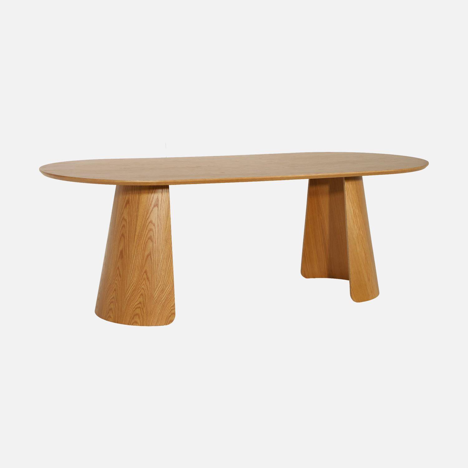 Oblong dining table for 8 people wood decor oak 220x100x76 cm - Mathilde Photo2