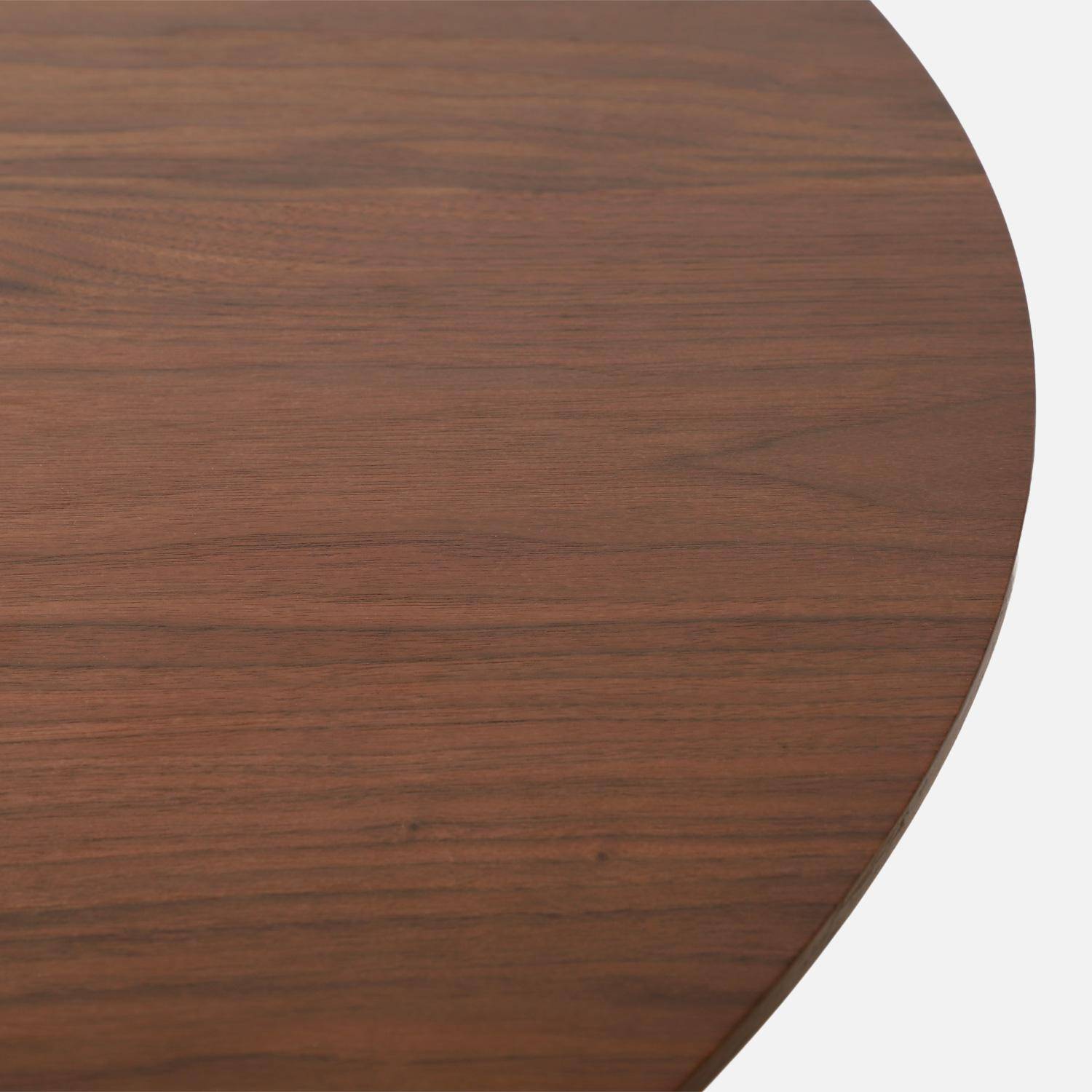 Oblong dining table for 8 people wood decor walnut 220x100x76 cm - Mathilde Photo4