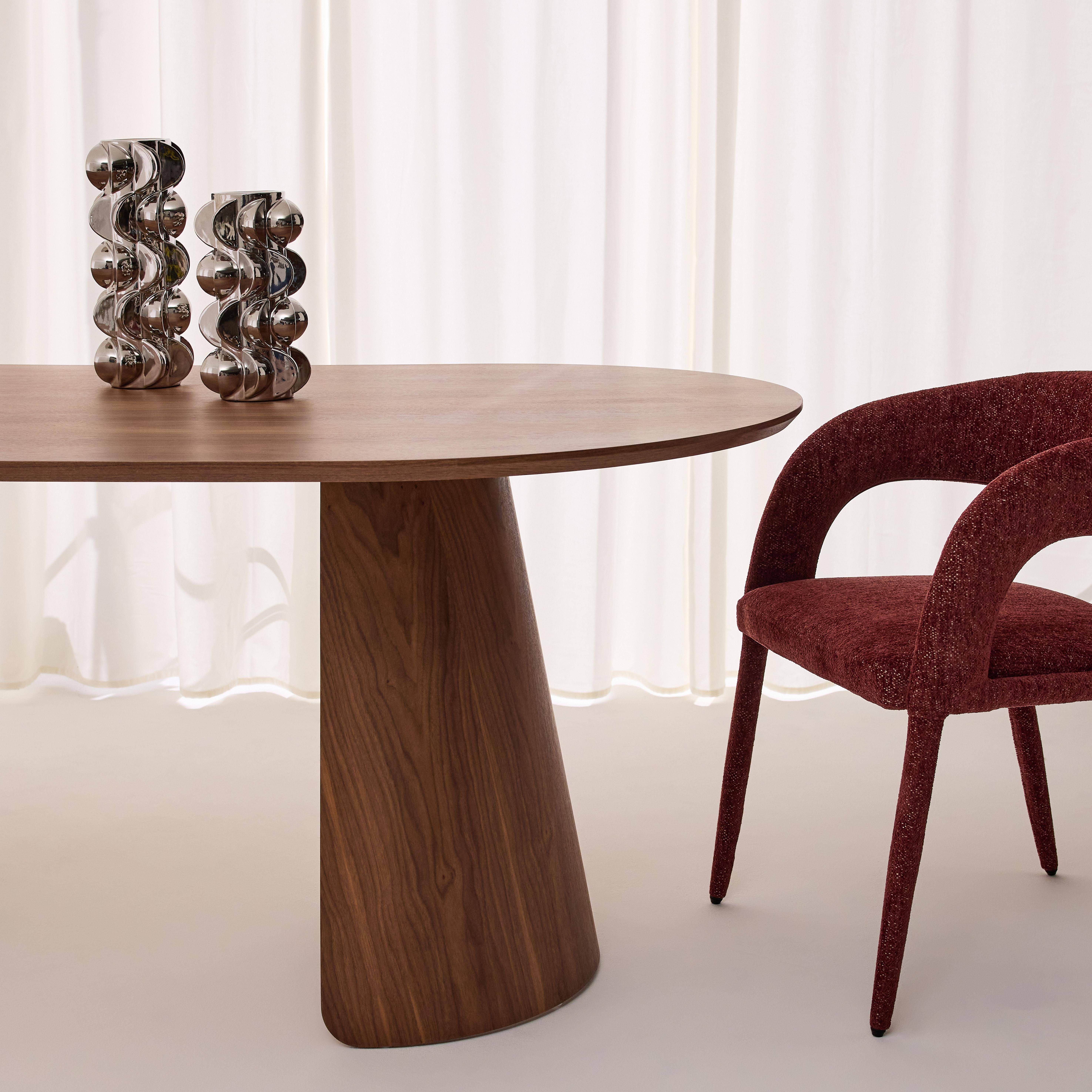 Ovaler Esstisch für 8 Personen mit Holzdekor nussbaumfarben 120cm - Mathilde Photo4