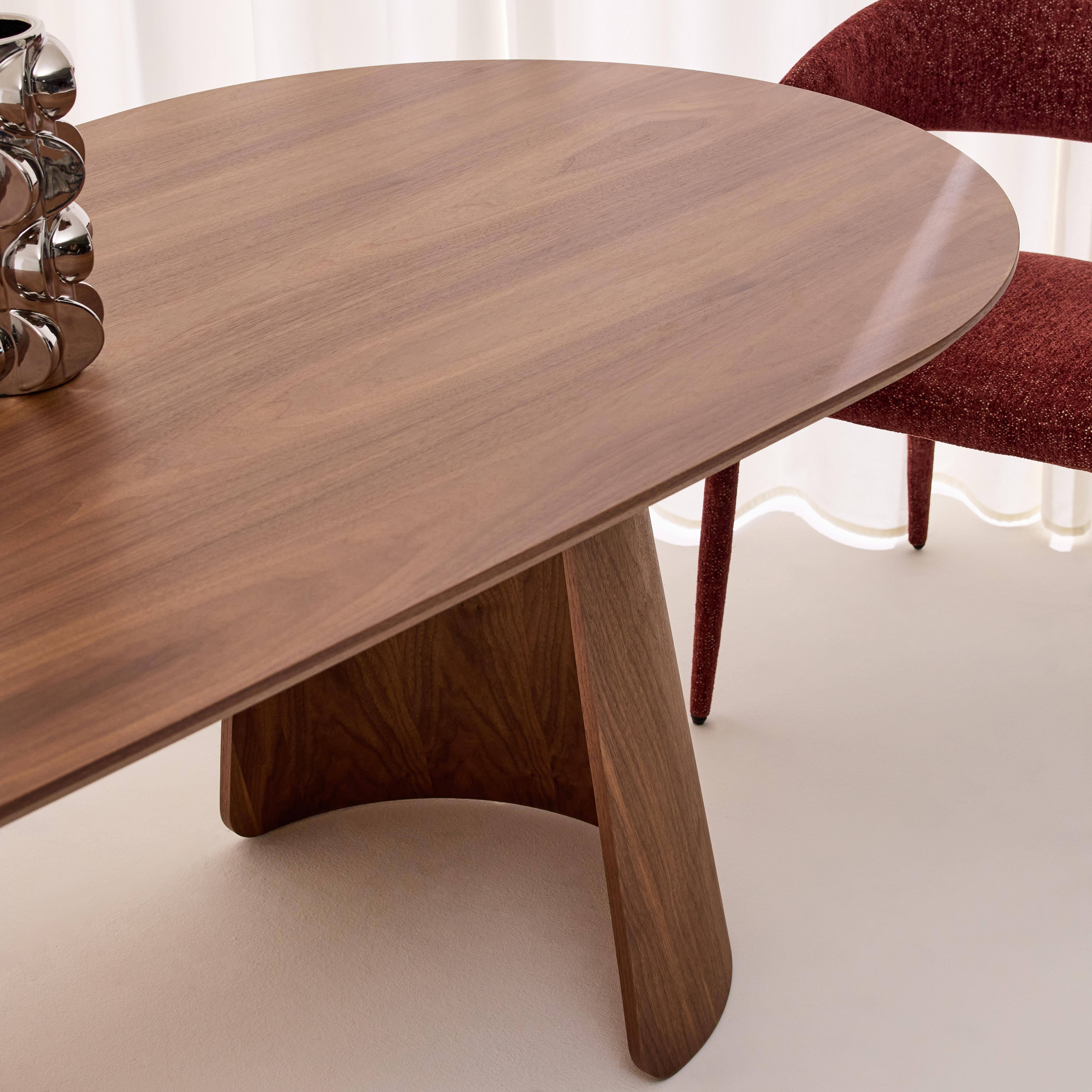 Ovaler Esstisch für 8 Personen mit Holzdekor nussbaumfarben 120cm - Mathilde Photo2