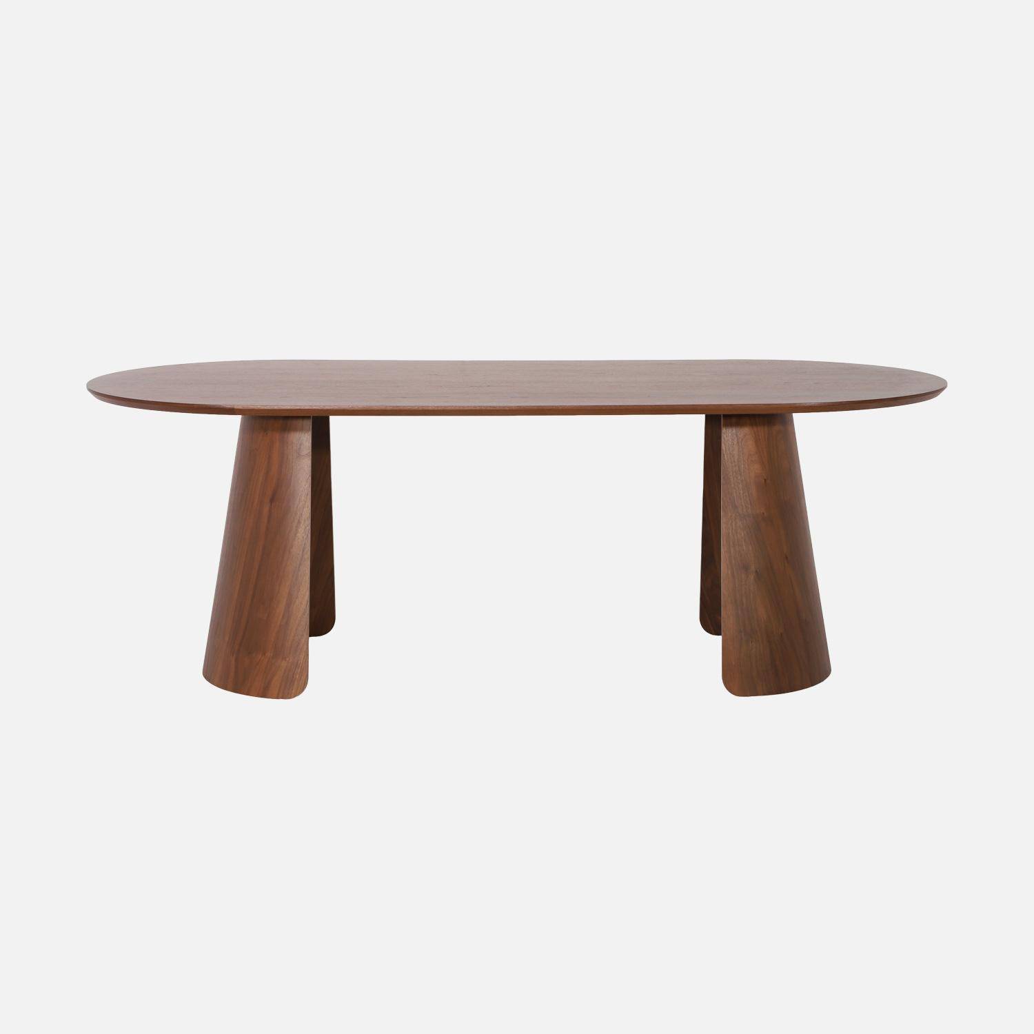 Oblong dining table for 8 people wood decor walnut 220x100x76 cm - Mathilde Photo3