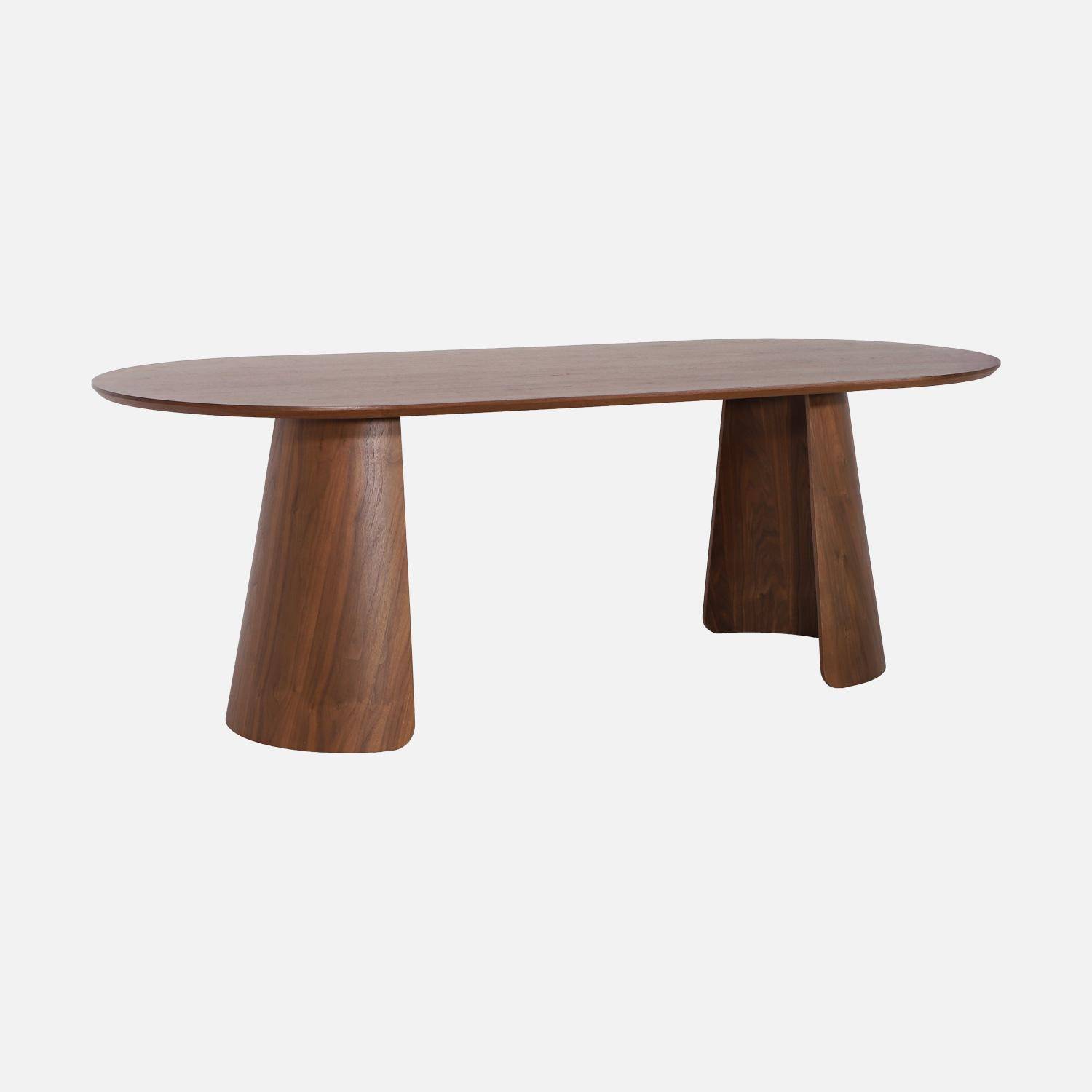 Oblong dining table for 8 people wood decor walnut 220x100x76 cm - Mathilde,sweeek,Photo2