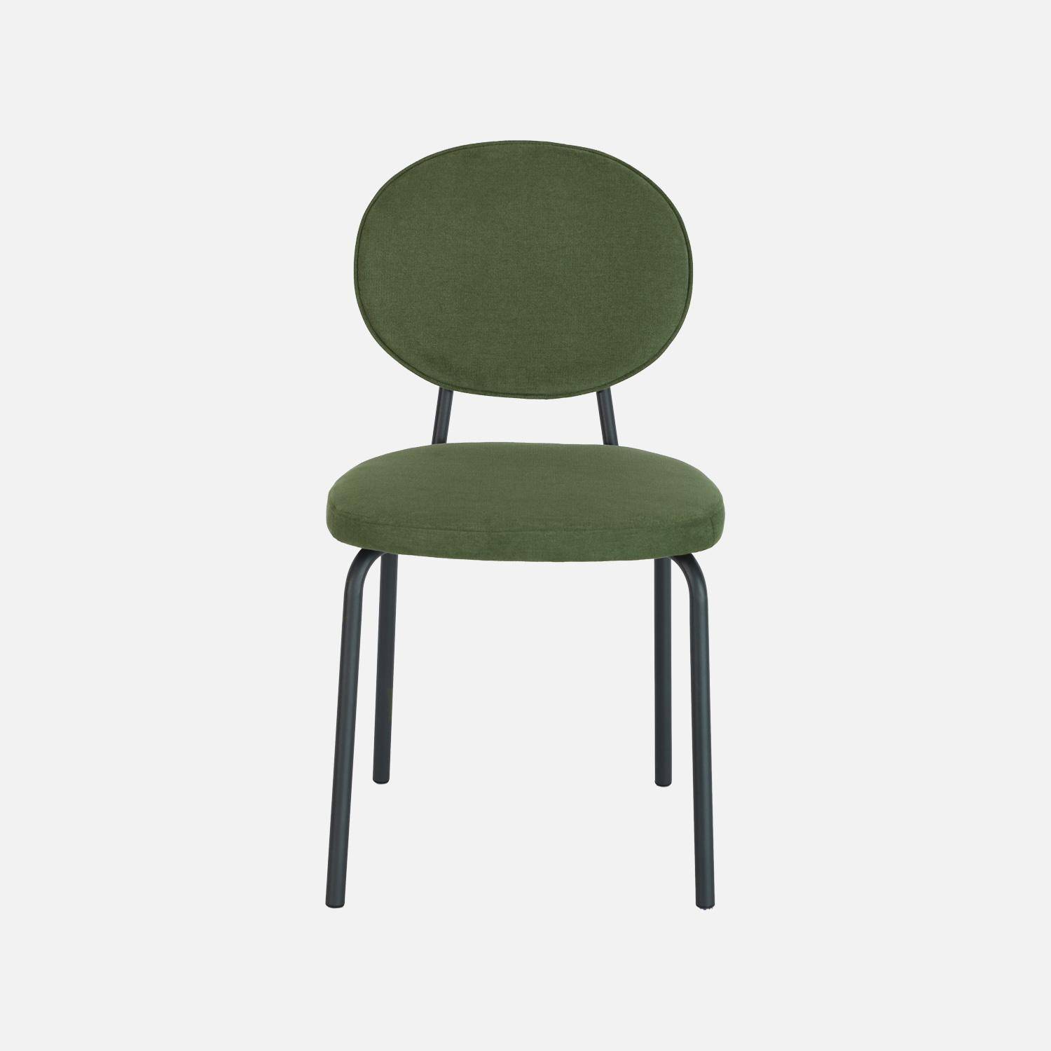 Lot de 2 chaises vintage métal et tissu kaki - Nina,sweeek,Photo3