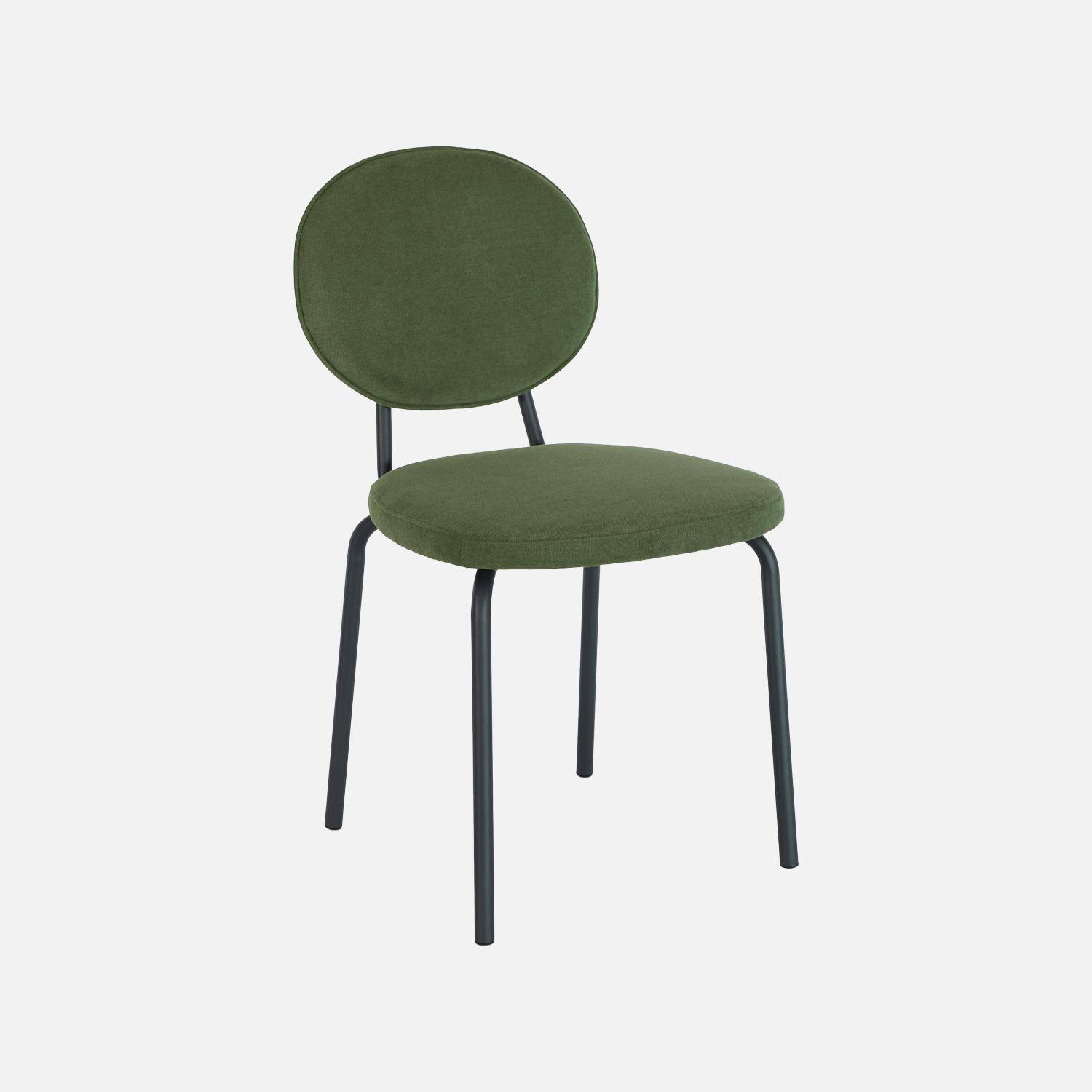 Lot de 2 chaises vintage métal et tissu kaki - Nina Photo2