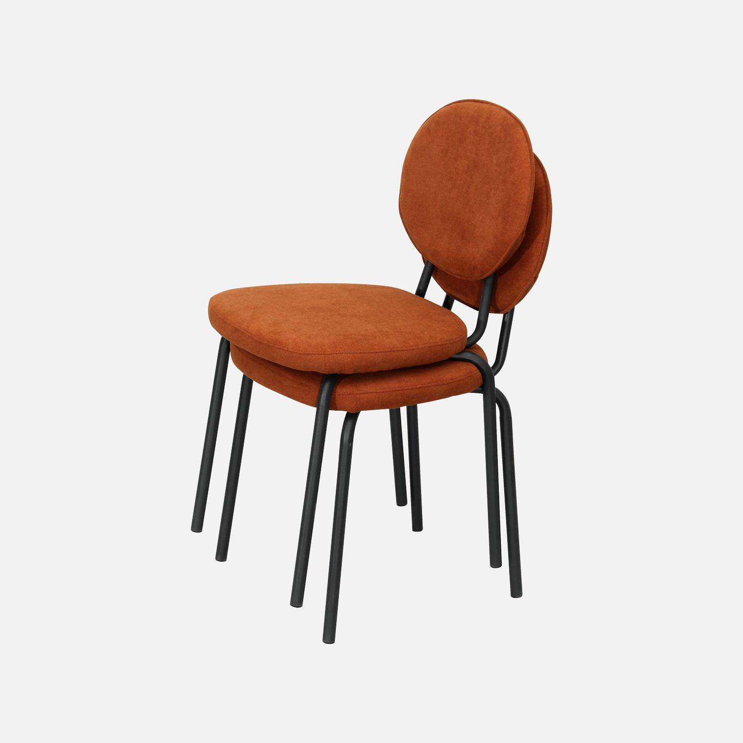 Set van 2 vintage stoelen met metalen en stof terracotta - Nina,sweeek,Photo5