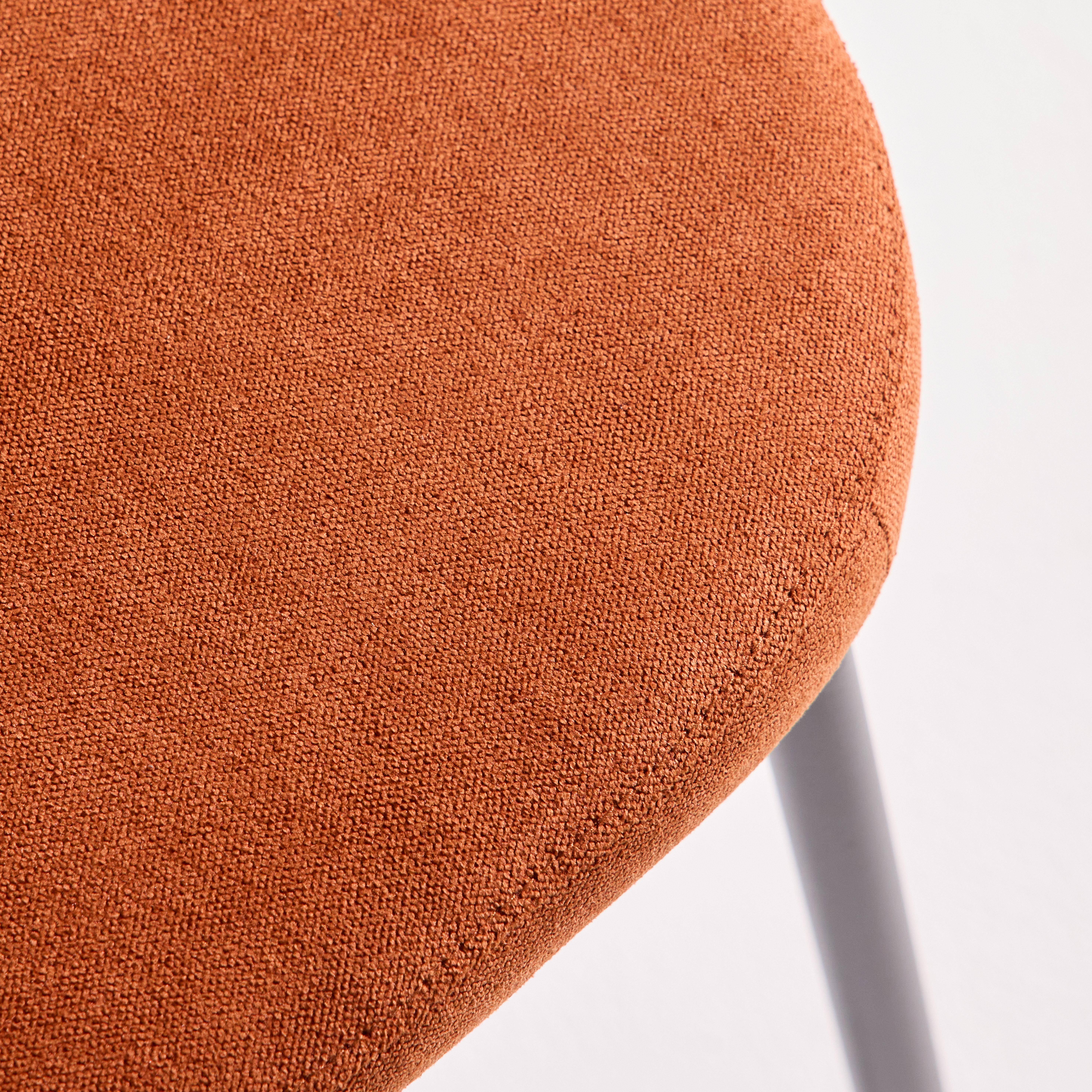 Set van 2 vintage stoelen met metalen en stof terracotta - Nina Photo4