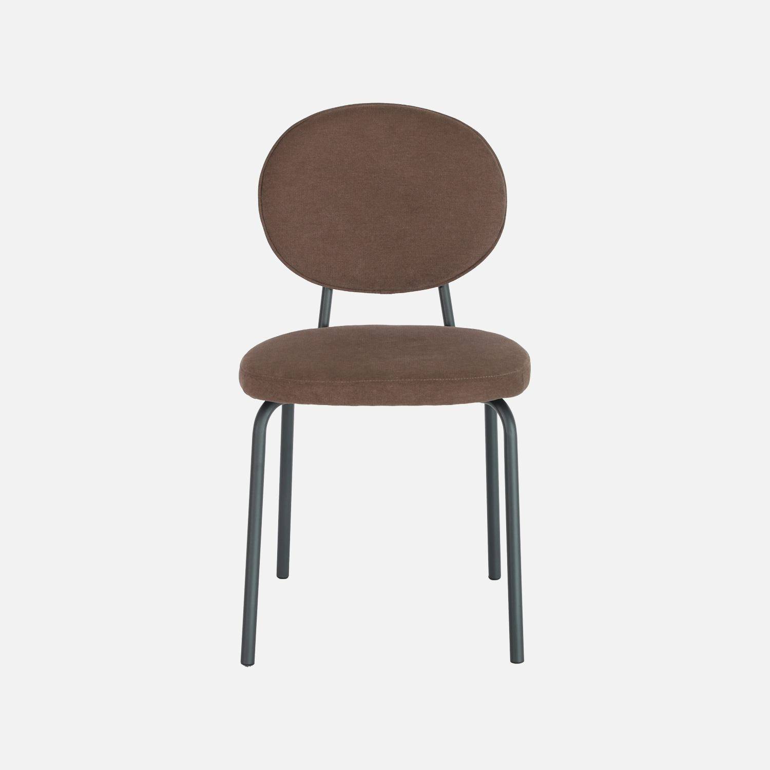 Silla vintage de metal y tela, set de 2 Marrón - 51x44x82 cm,sweeek,Photo4