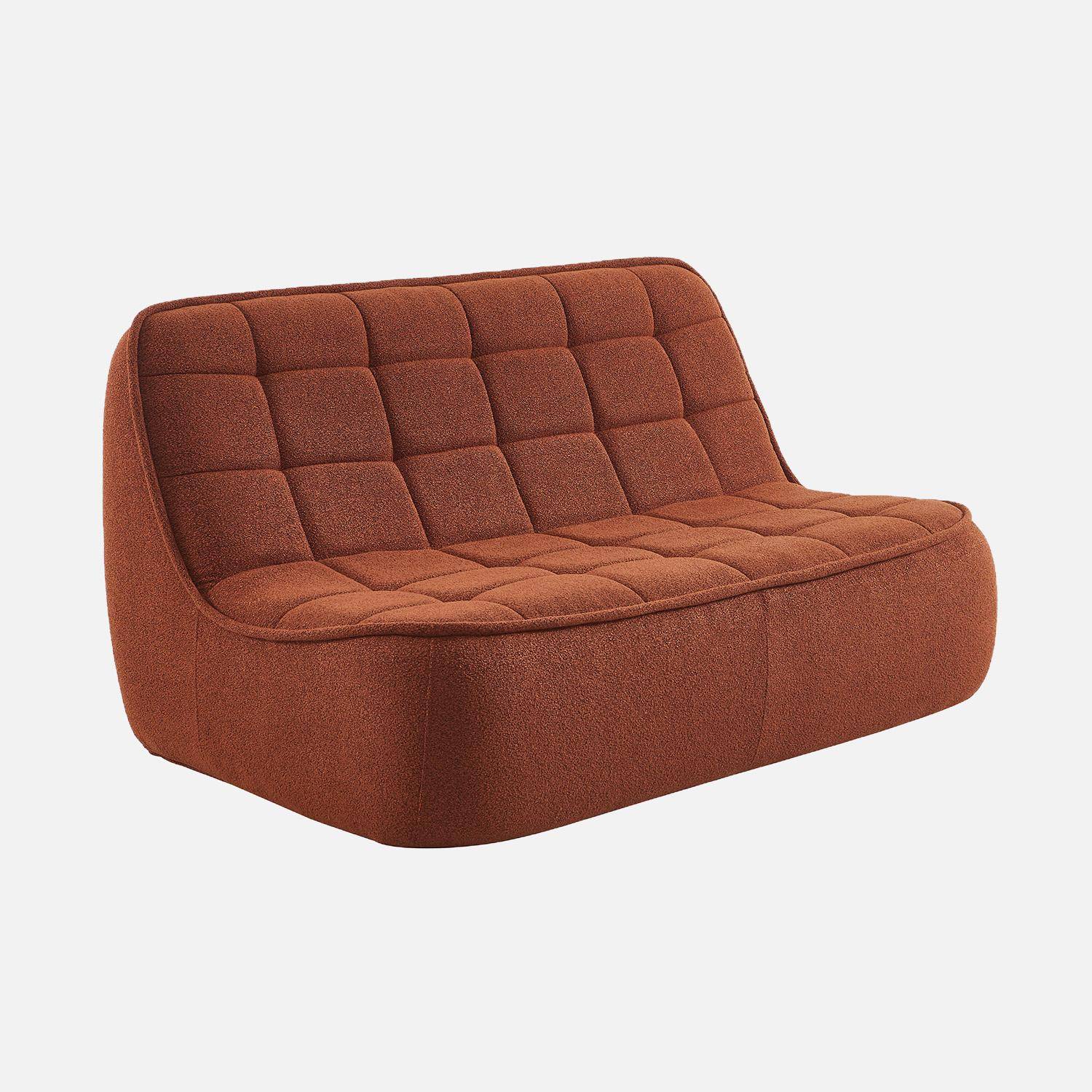 Chauffeuse bouclette texturée 2 places terracotta - Boni,sweeek,Photo2