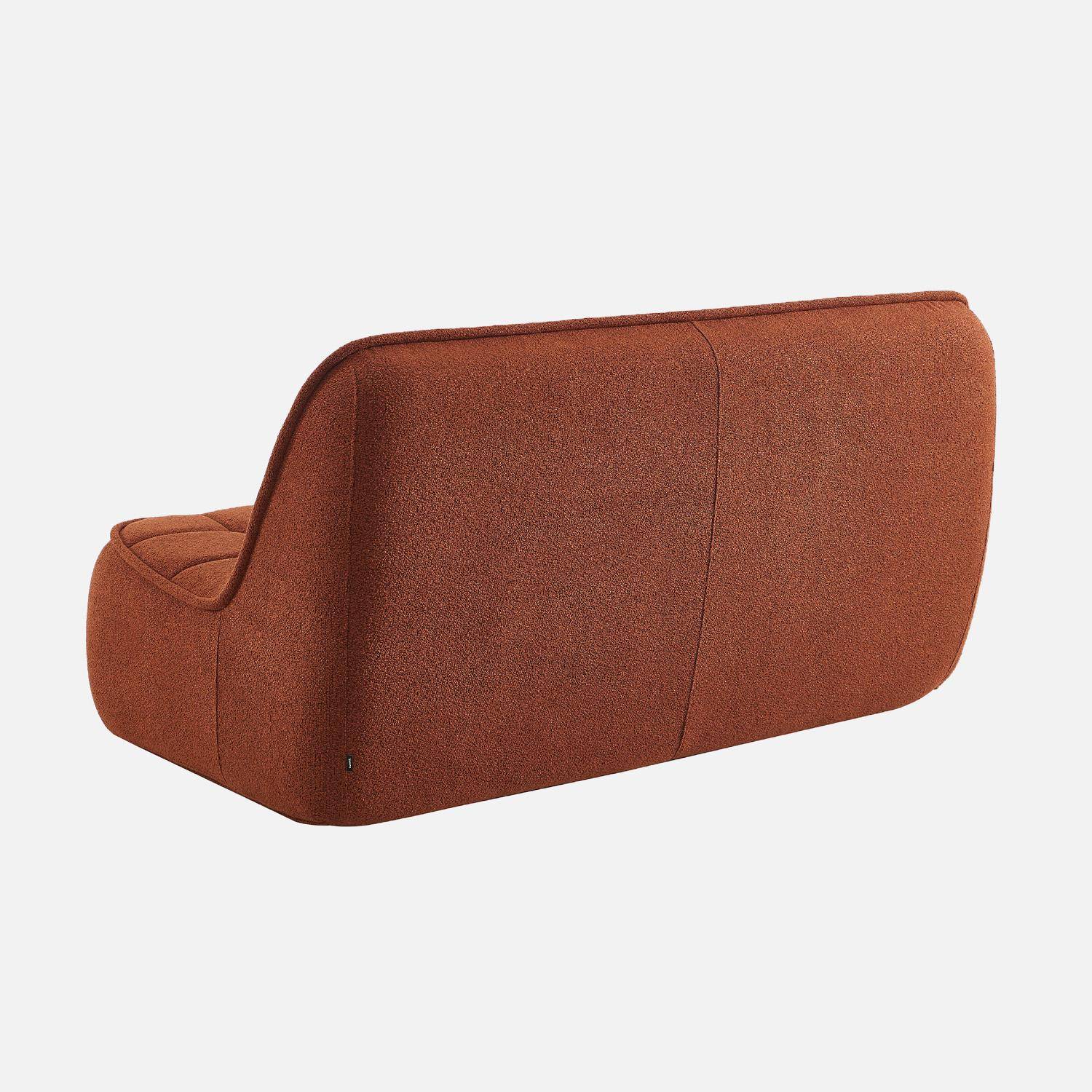 Chauffeuse bouclette texturée 2 places terracotta - Boni,sweeek,Photo3