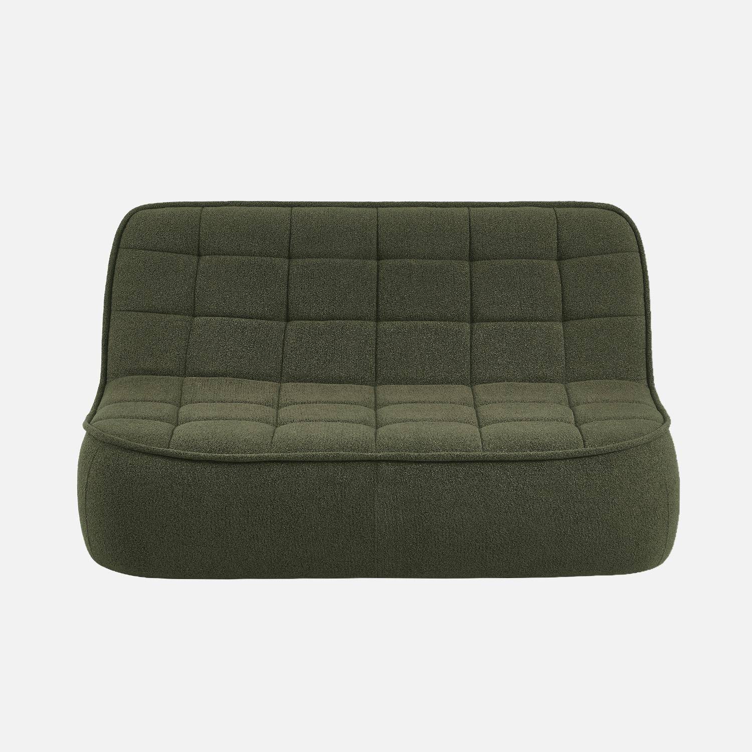 Chauffeuse bouclette texturée 2 places kaki - Boni,sweeek,Photo2