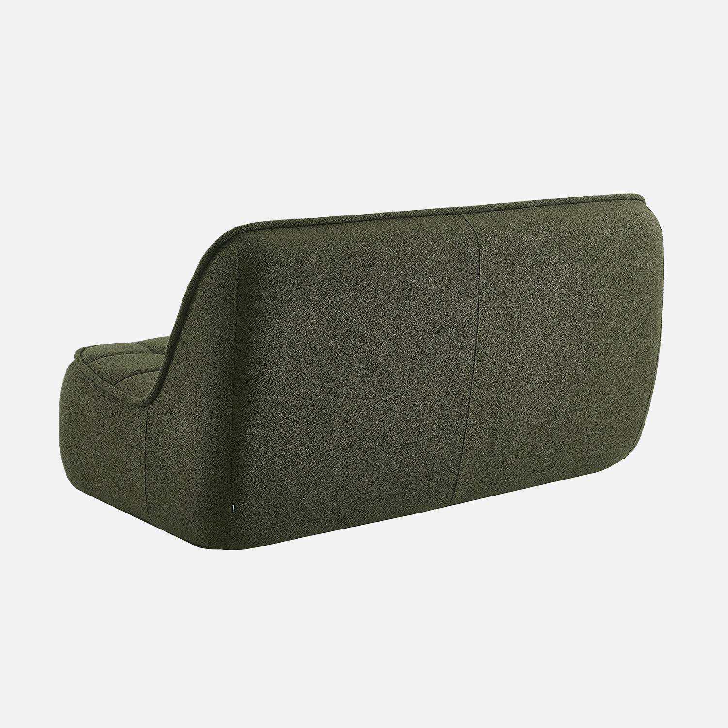 Chauffeuse bouclette texturée 2 places kaki - Boni Photo3