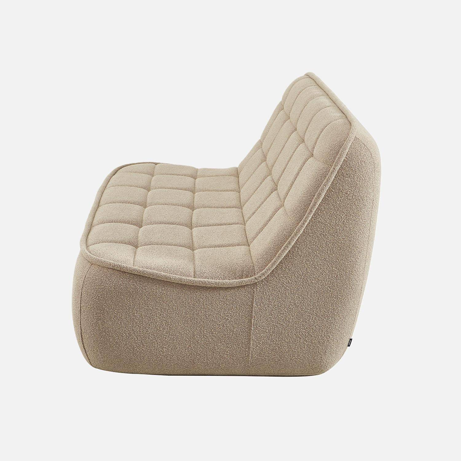 Chauffeuse bouclette texturée 2 places beige - Boni Photo4