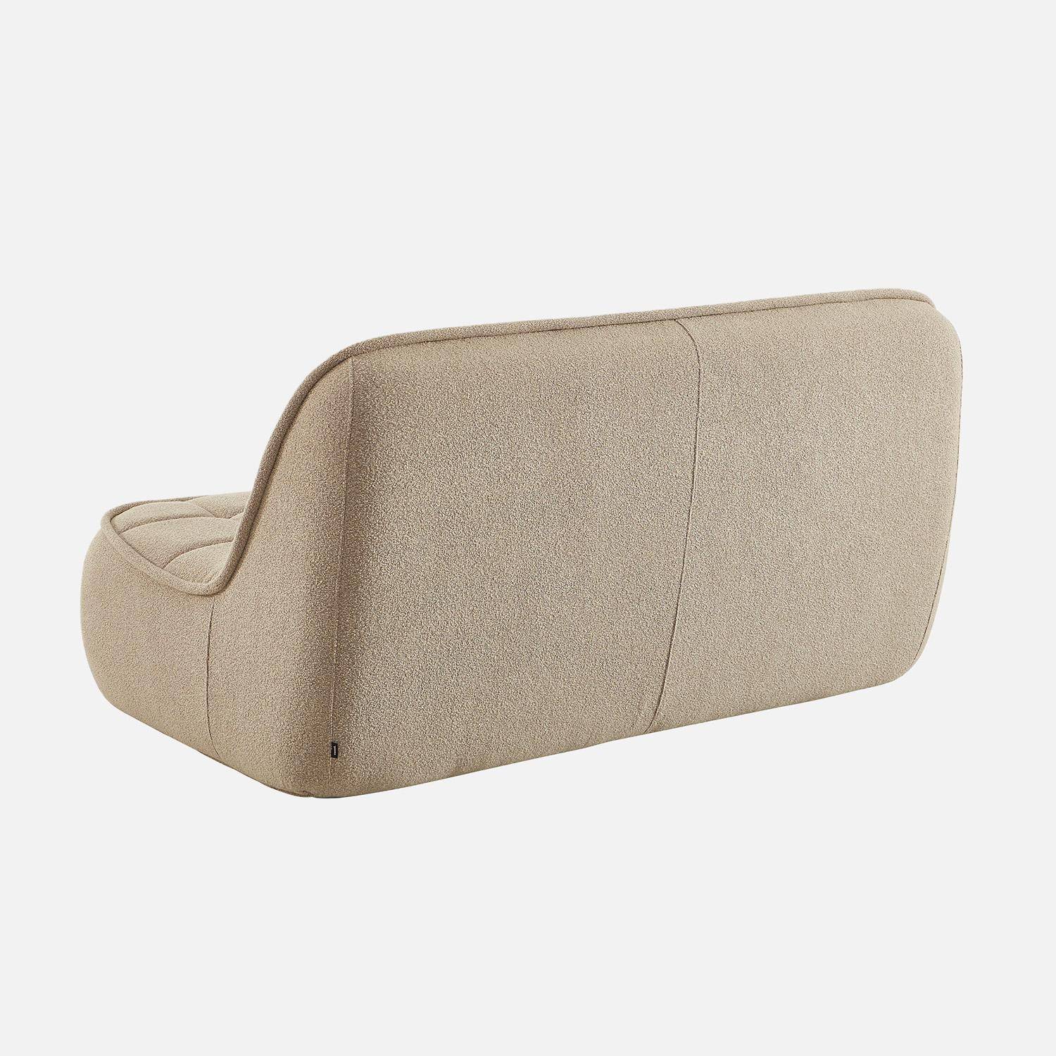 Chauffeuse bouclette texturée 2 places beige - Boni Photo3