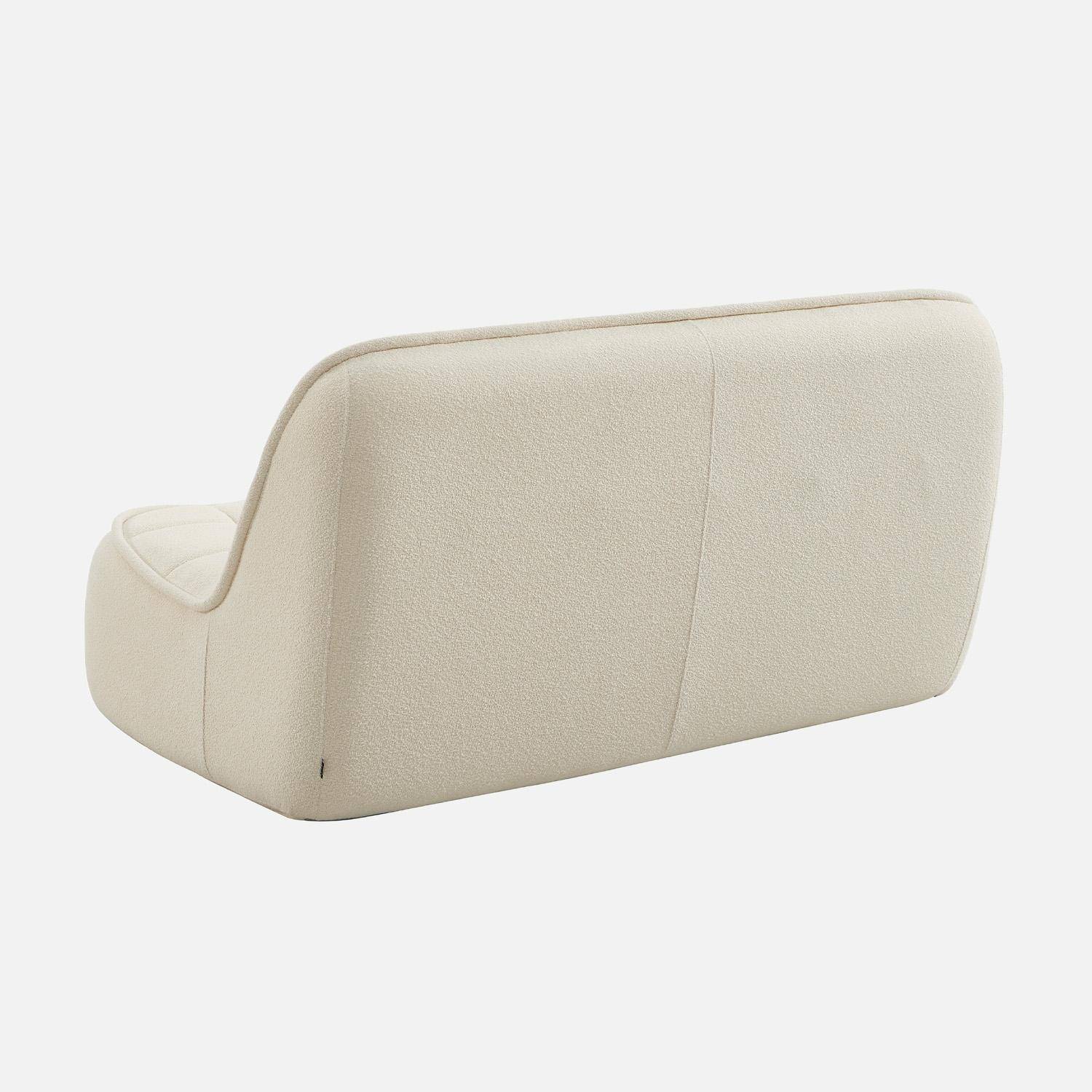 Chauffeuse bouclette texturée 2 places blanc cassé - Boni Photo3