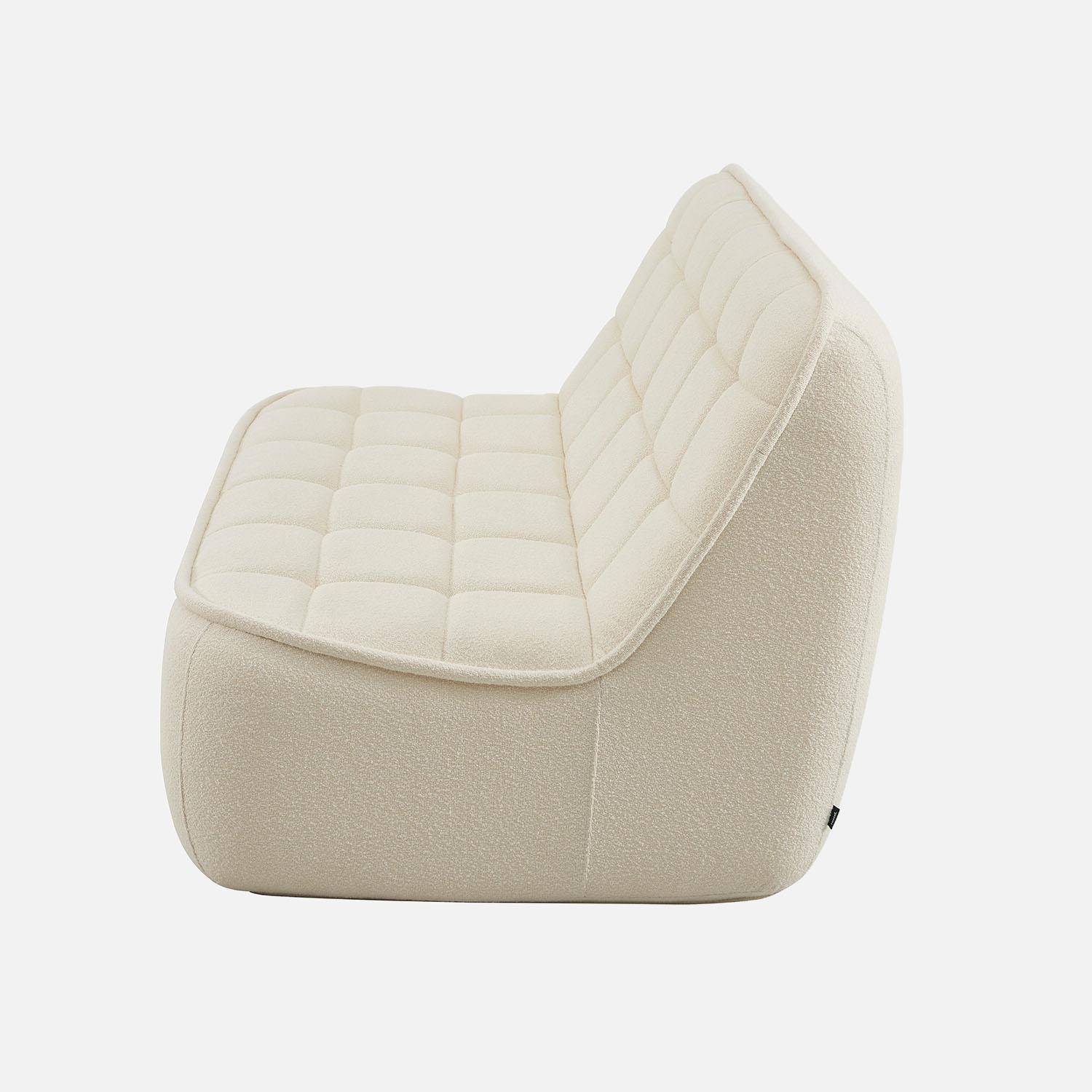 Chauffeuse bouclette texturée 2 places blanc cassé - Boni Photo4